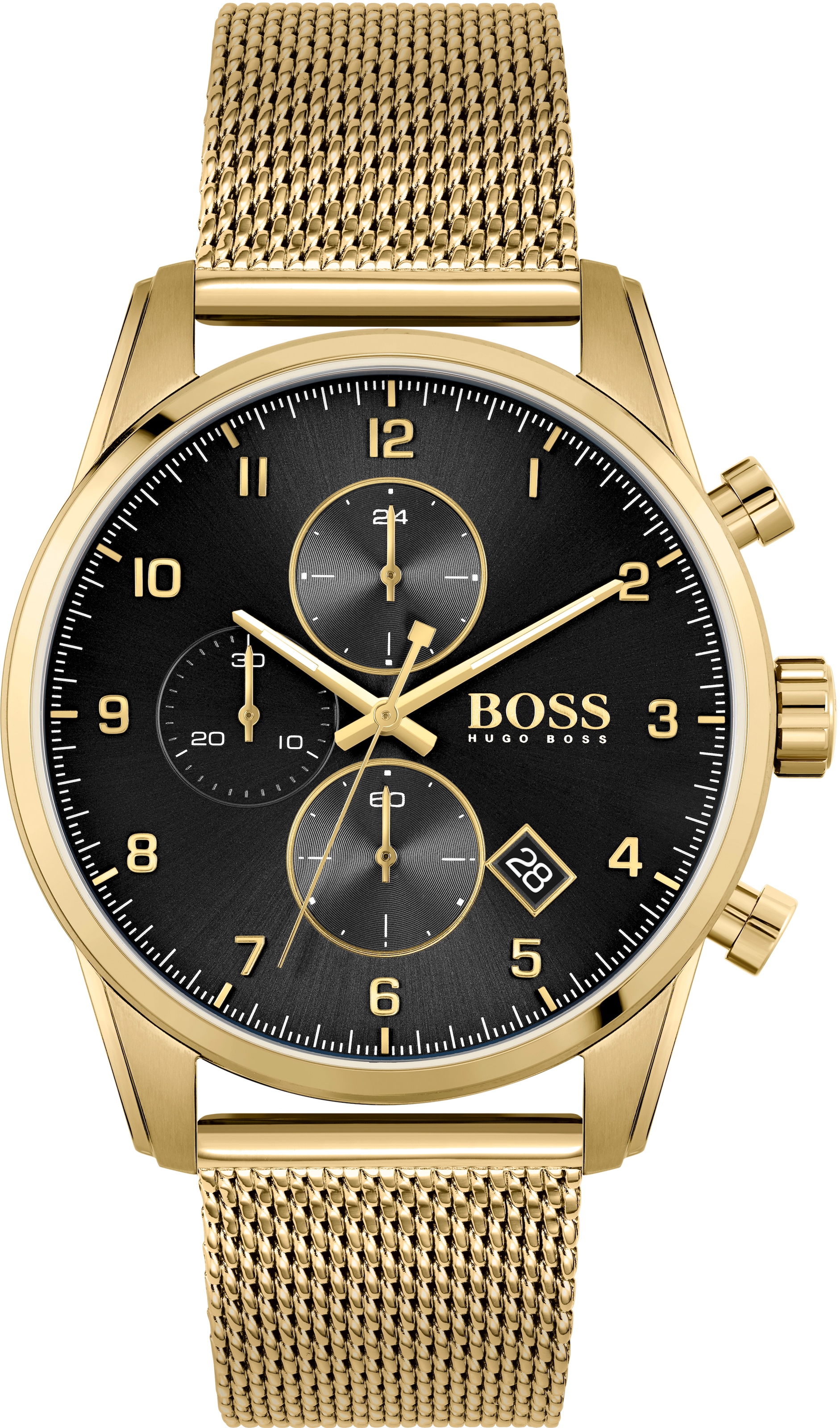 BOSS Chronograph »SKYMASTER, 1513838«, Quarzuhr, Herrenuhr, Armbanduhr, Stoppfunktion, Edelstahlarmband