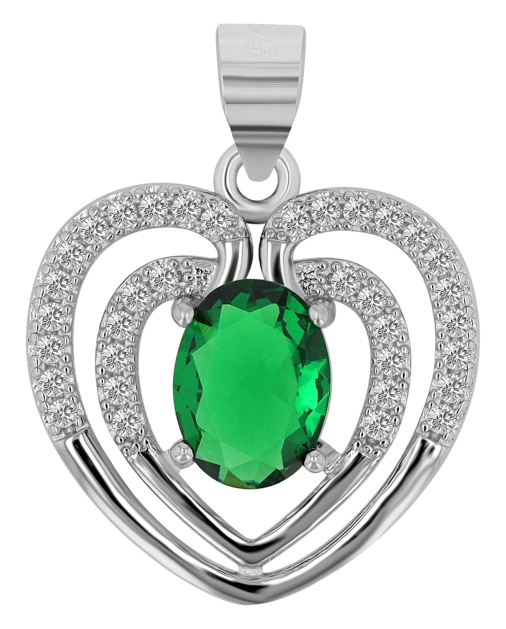 Adelia´s Herzanhänger »Damen Anhänger ¿ Herz Herzanhänger aus 925 Silber mit Zirkonia«