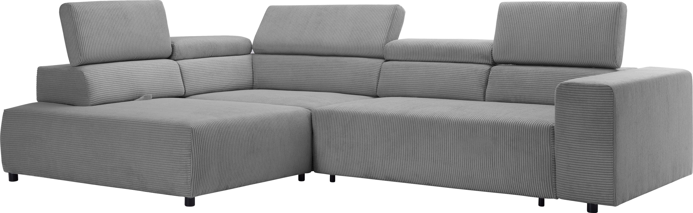 exxpo - sofa fashion Ecksofa »VITTORIO mit Komfortfunktionen, bequem und modern, Cord, L-Form«, inkl. Kopfteil- und Sitztiefenverstellung, wahlweise mit Bettfunktion