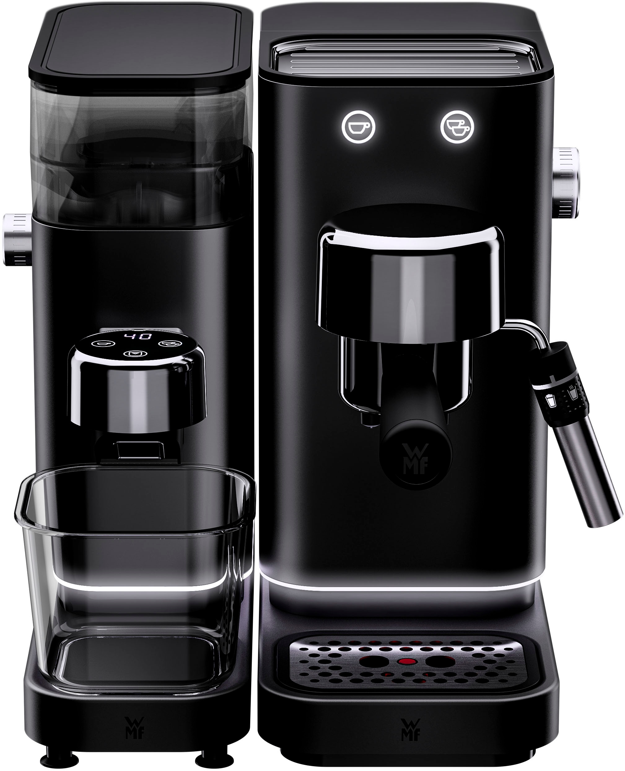 WMF Kaffeemühle »Lumero«, 150 W, Kegelmahlwerk, 180 g Bohnenbehälter, 40 Mahlgrade, Edelstahlmahlwerk, LED-Display, 150 Watt, Cromargan