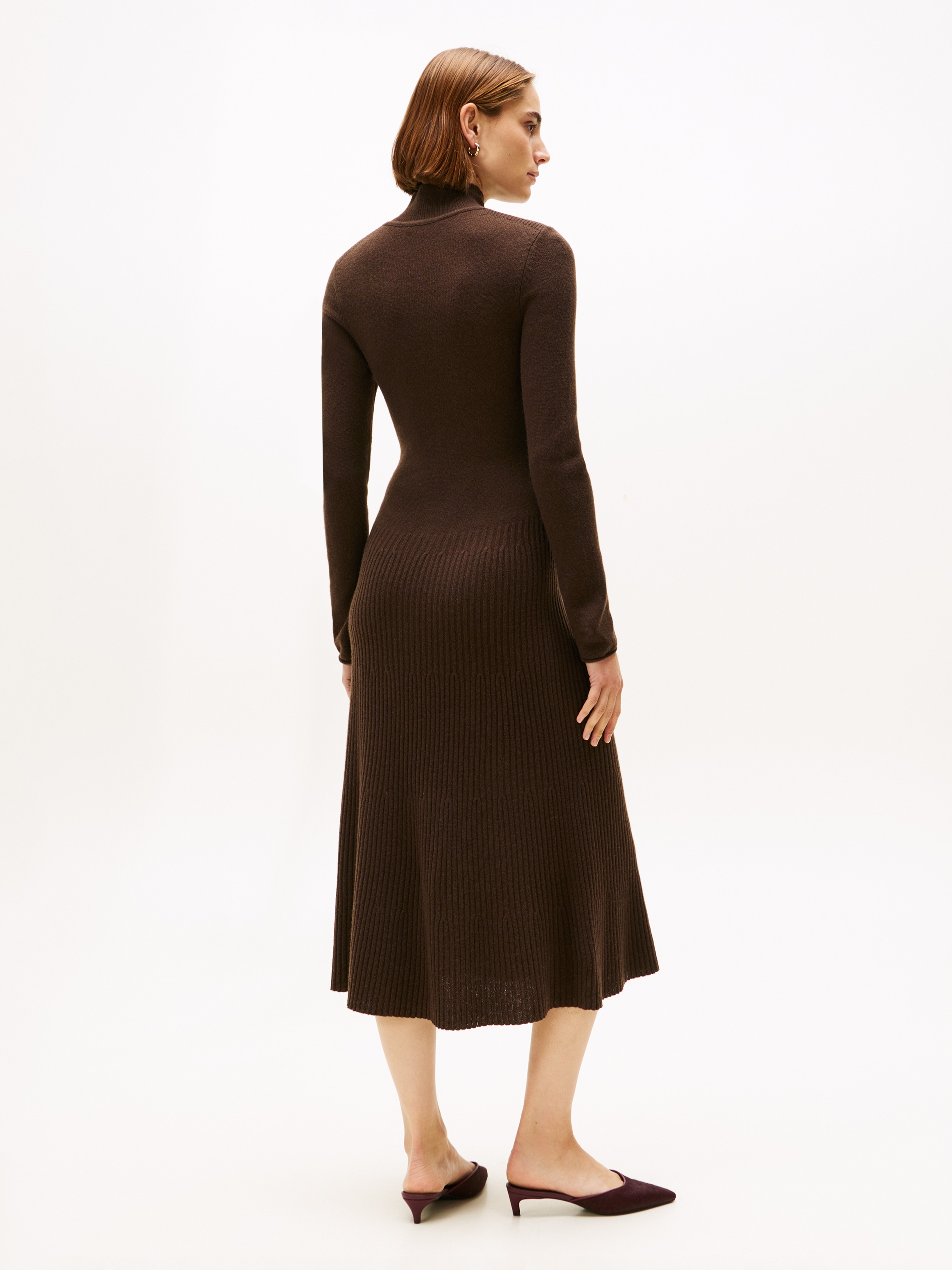 Tommy Hilfiger Strickkleid »SOFT WOOL LS MOCK-NK SWT DRESS« aus reiner Wolle