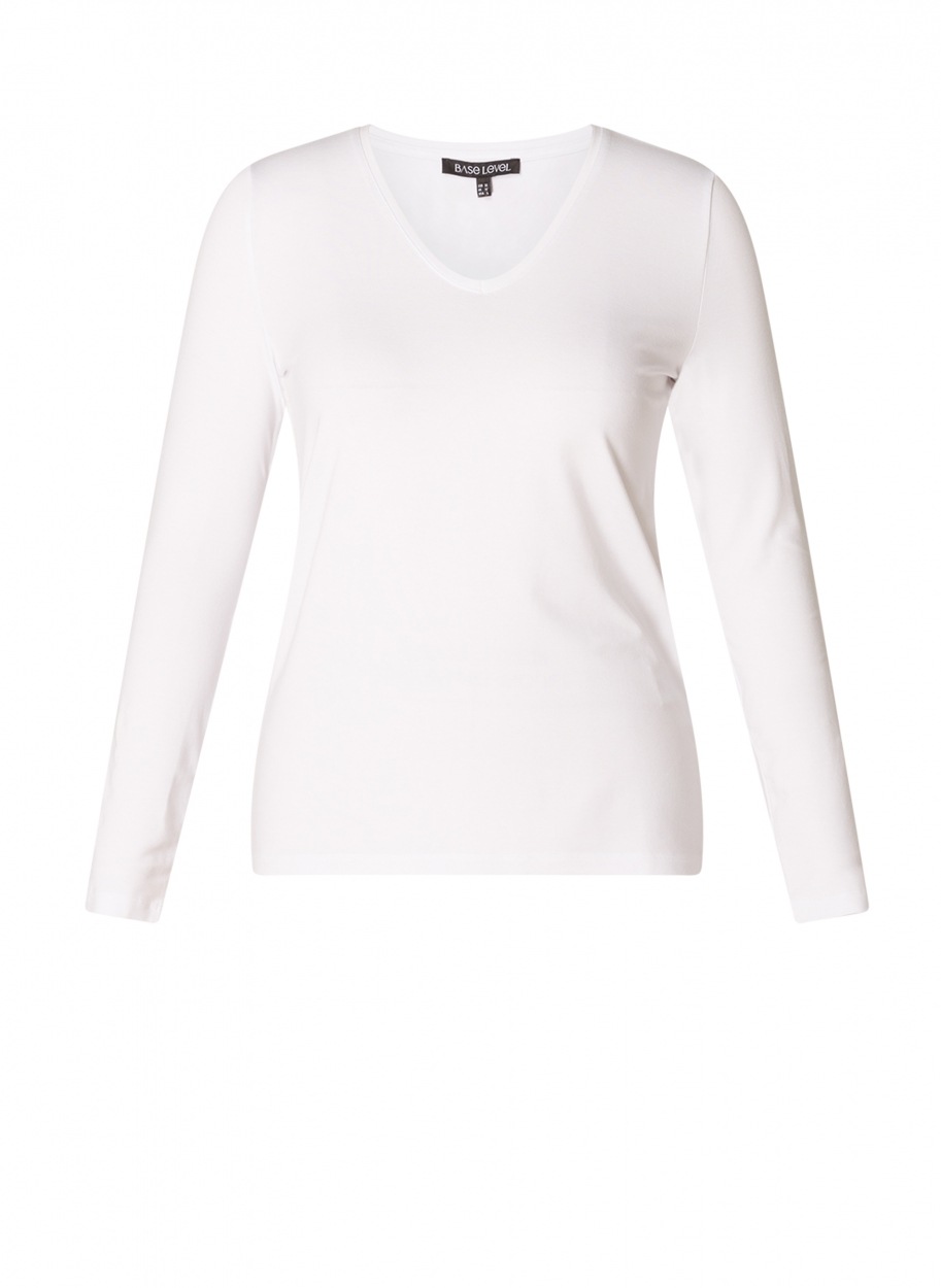 Base Level Langarmshirt mit V-Ausschnitt