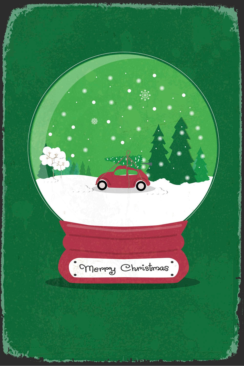 queence Metallbild »Snowy Christmas«, Schriftzüge-Schriftzug-Weihnachten-Schneeflocken, (1 St.), Stahlschilder
