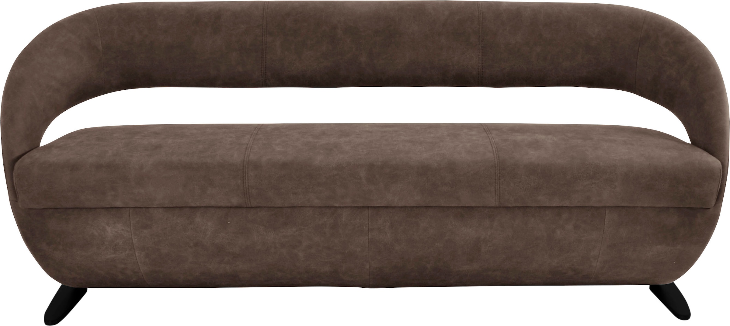 K+W Komfort & Wohnen Polsterbank »Wave« in geschwungener Optik mit Metallkufe in schwarz Struktur