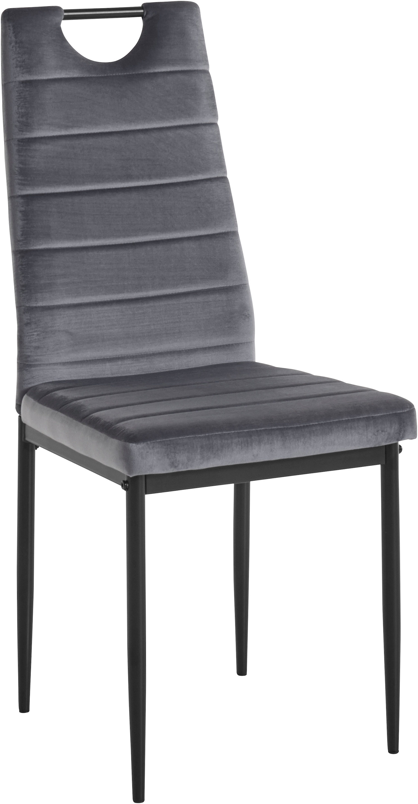 INOSIGN Essgruppe, (Set, 5 tlg.), Glastisch, Breite 140 cm und 4 Esszimmerstühlen, Bezug aus Samtstoff