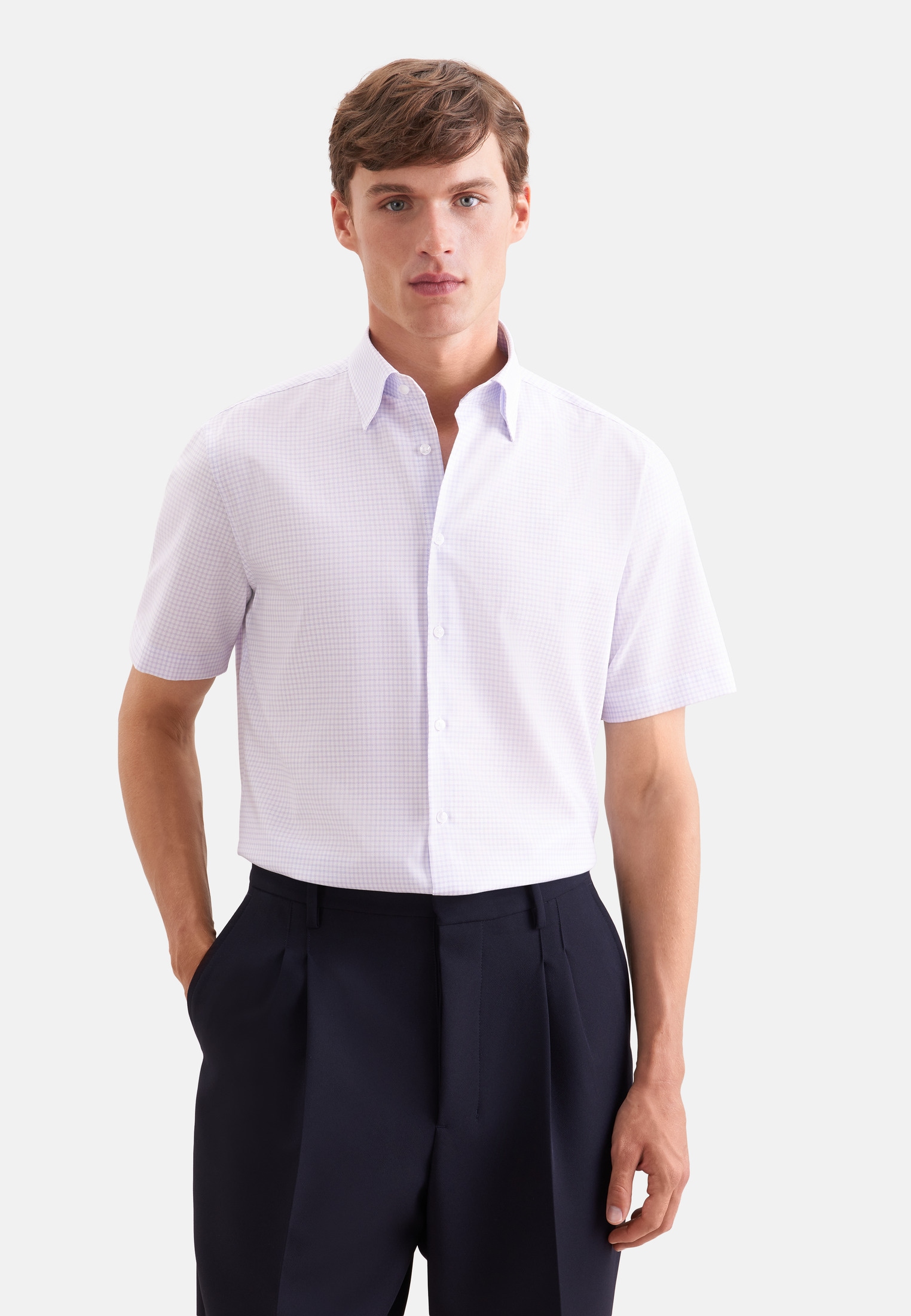 seidensticker Businesshemd »Schwarze Rose« Shaped 1/2 Covered-Button-Down-Kragen Karo