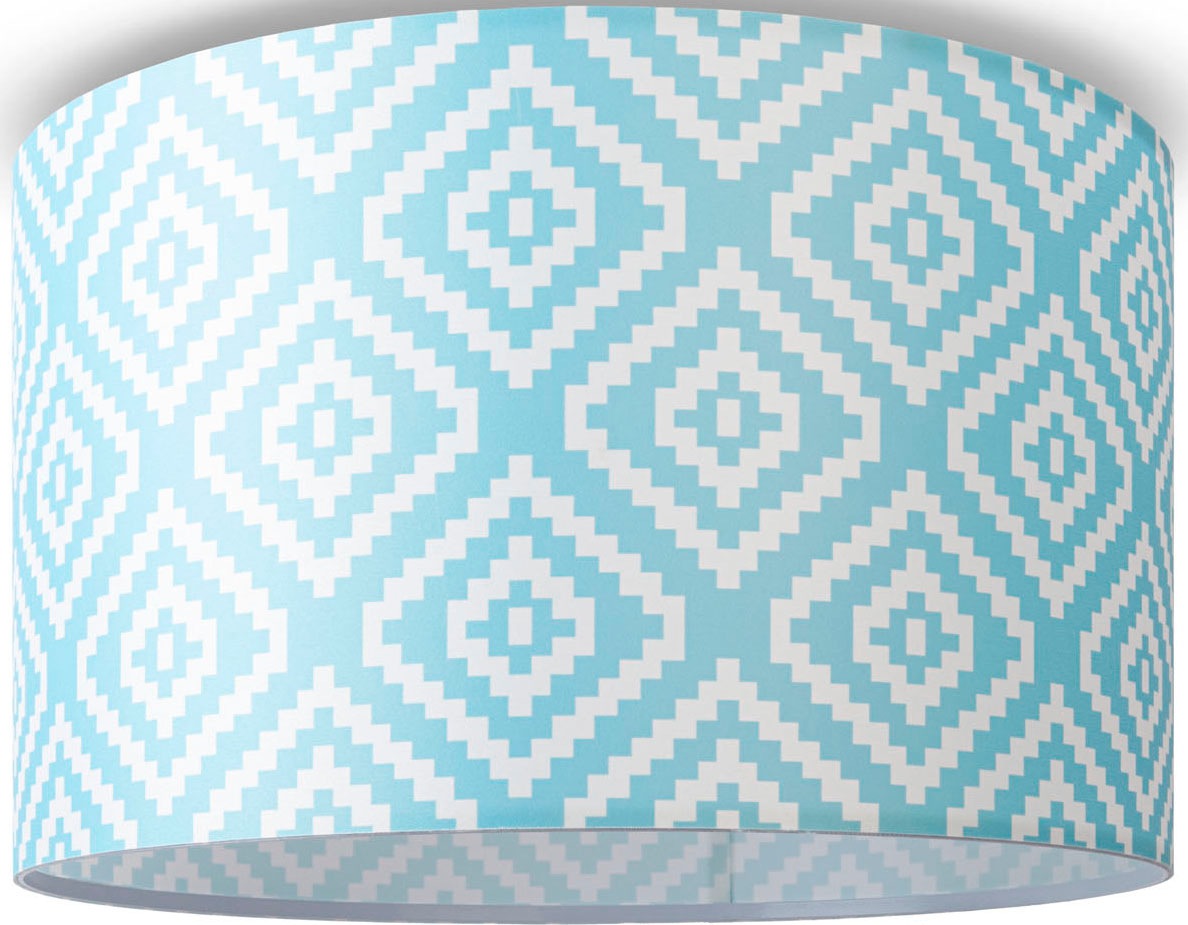 Paco Home Deckenleuchte »Hugo Stella«, Leuchtmittel E27 | ohne Leuchtmittel, Stoff Lampenschirm Vintage Wohnzimmerlampe Rund Retro Design Textil