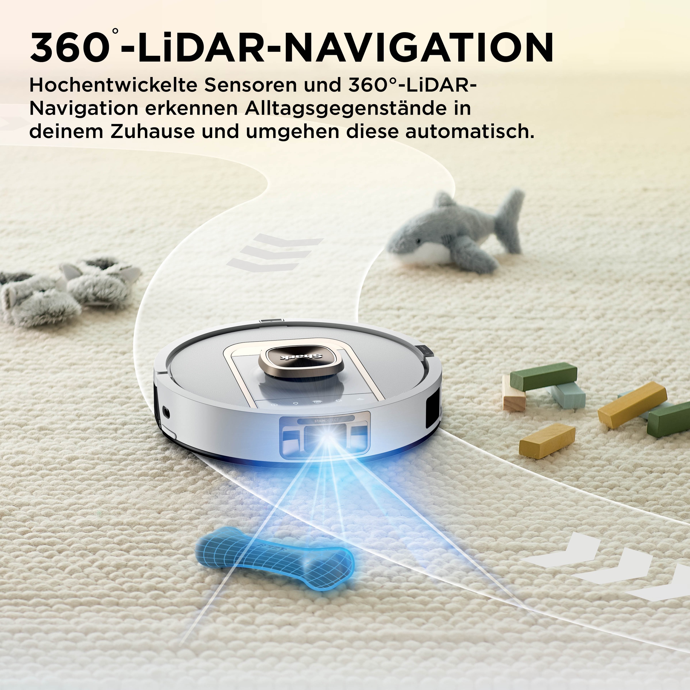 Shark Saugroboter »Shark ThermaCharged PowerDetect Saugroboter RV2900XEEUWH« beheizte Basisstation verwendet 85°C heißes Wasser und 80°C warme Luft