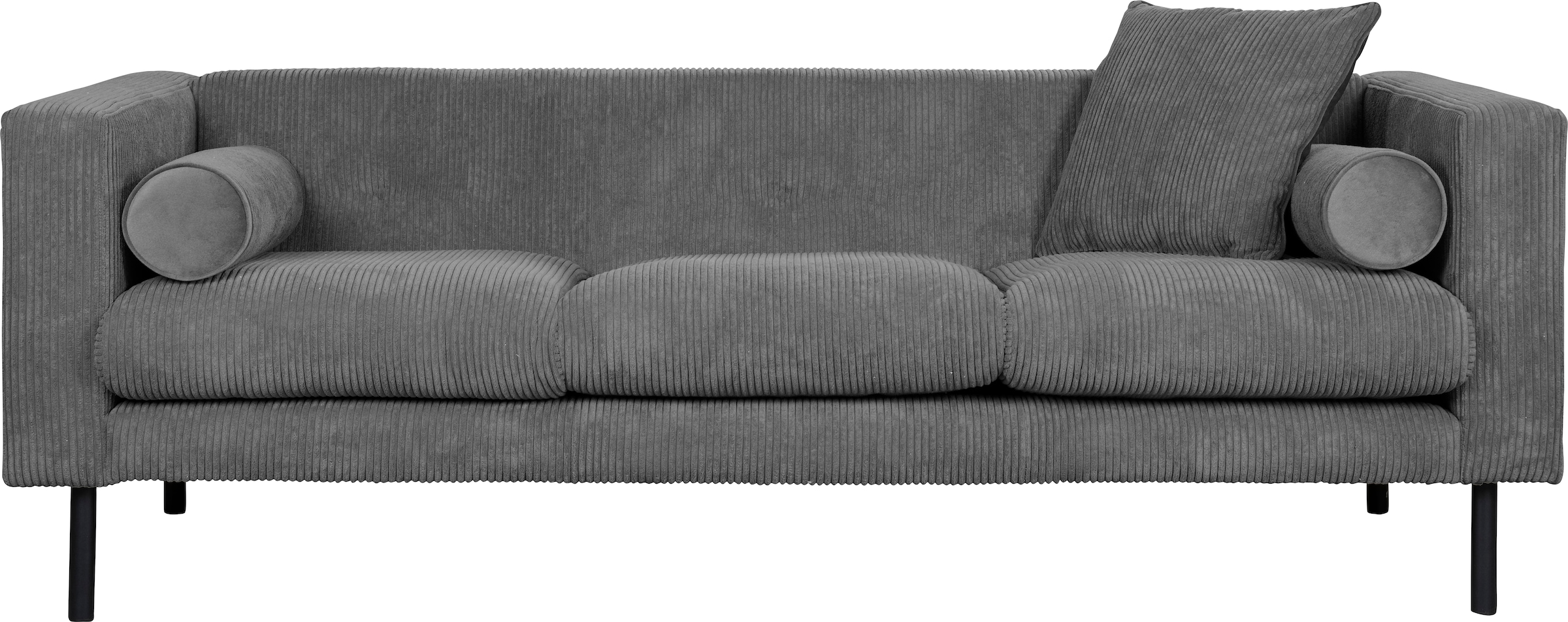 Home affaire 3-Sitzer »Lillibeth Designsofa mit Wellenunterfederung, Maße B/T/H: 218/74/83 cm« Zierkissen als Wendekissen, Bezug Samtoptik oder Cord