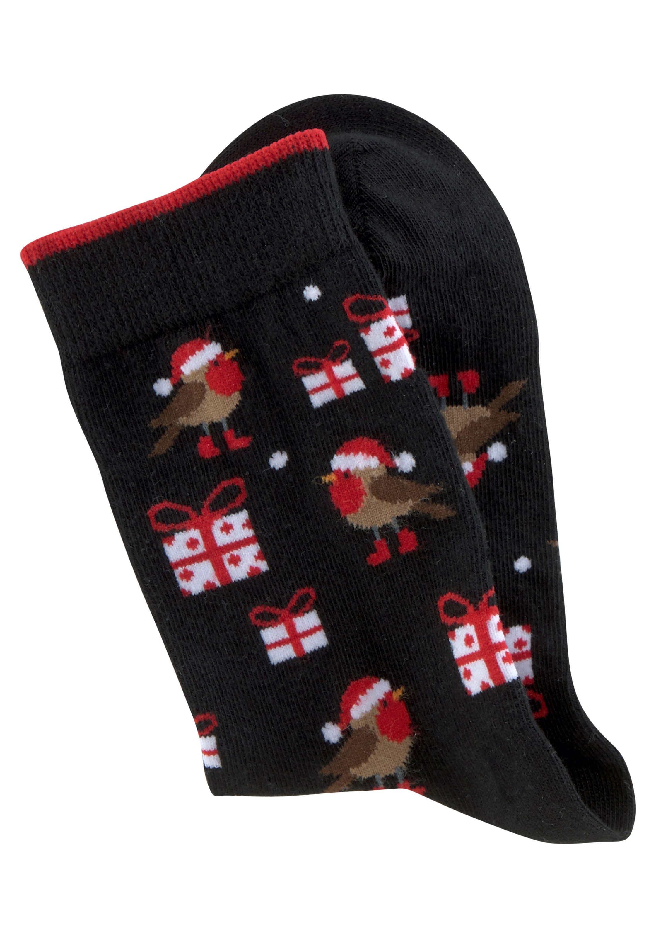 H.I.S Socken, (Packung, 3 Paar), mit lustigen Weihnachtsmotiven