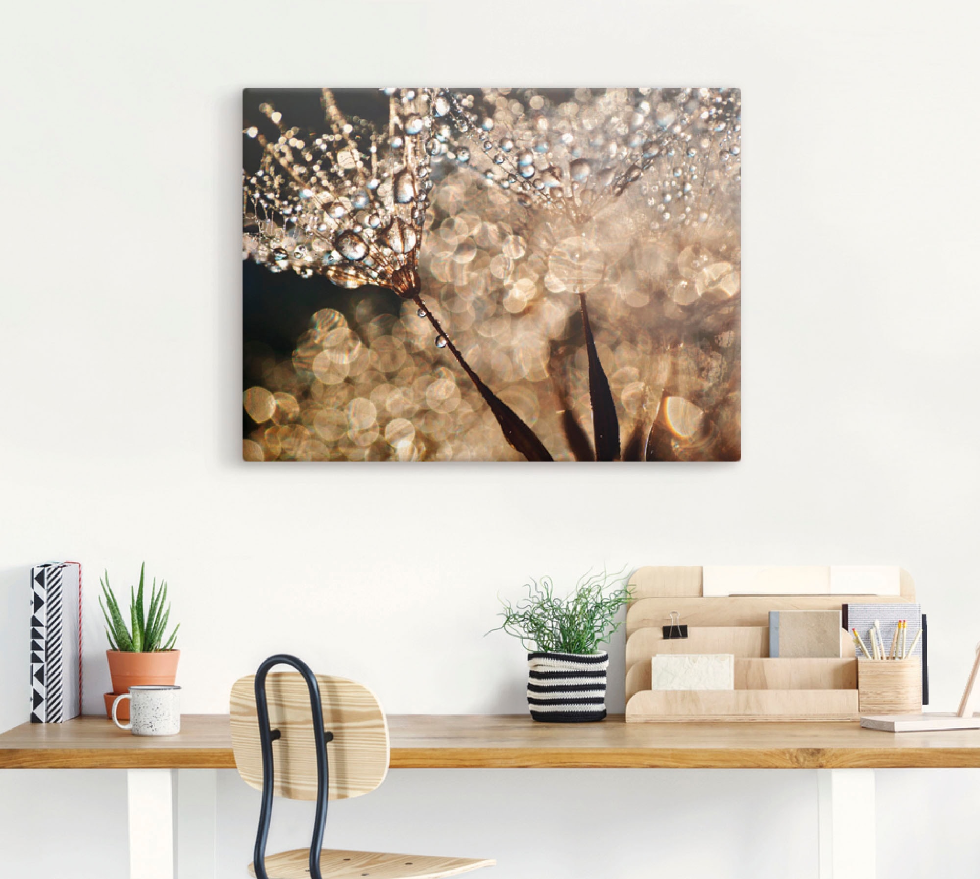 Artland Wandbild »Pusteblume Goldschimmer«, Blumen, (1 St.), als Alubild, Outdoorbild, Leinwandbild, Poster, Wandaufkleber