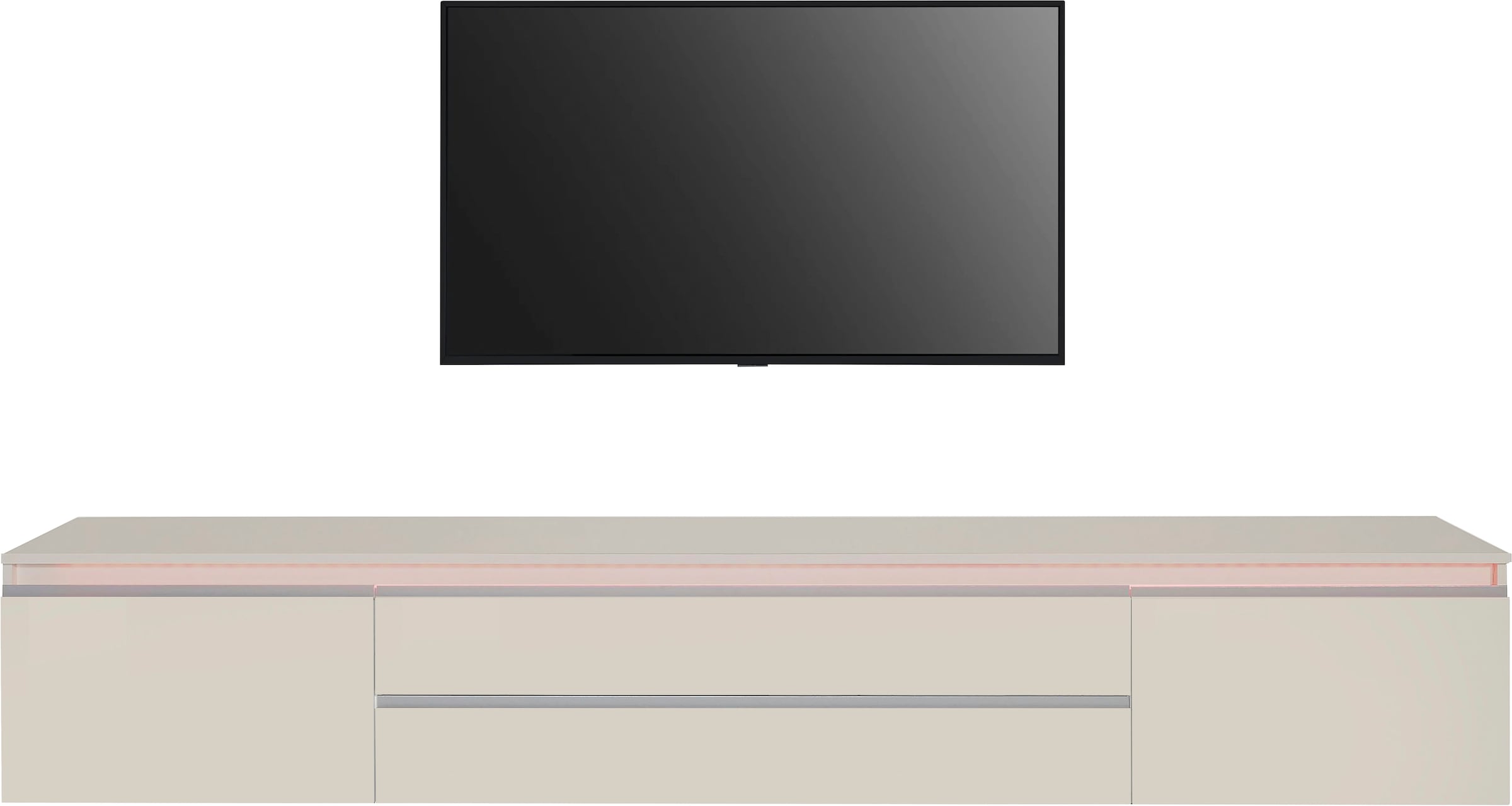 Home affaire Lowboard »Magic,Lowboard,TV-Kommode,TV-Möbel,TV-Bank« Alugriff, 2 Türen, 2 Schubkästen, B/T/H 240×40×40 cm, kaschmir matt
