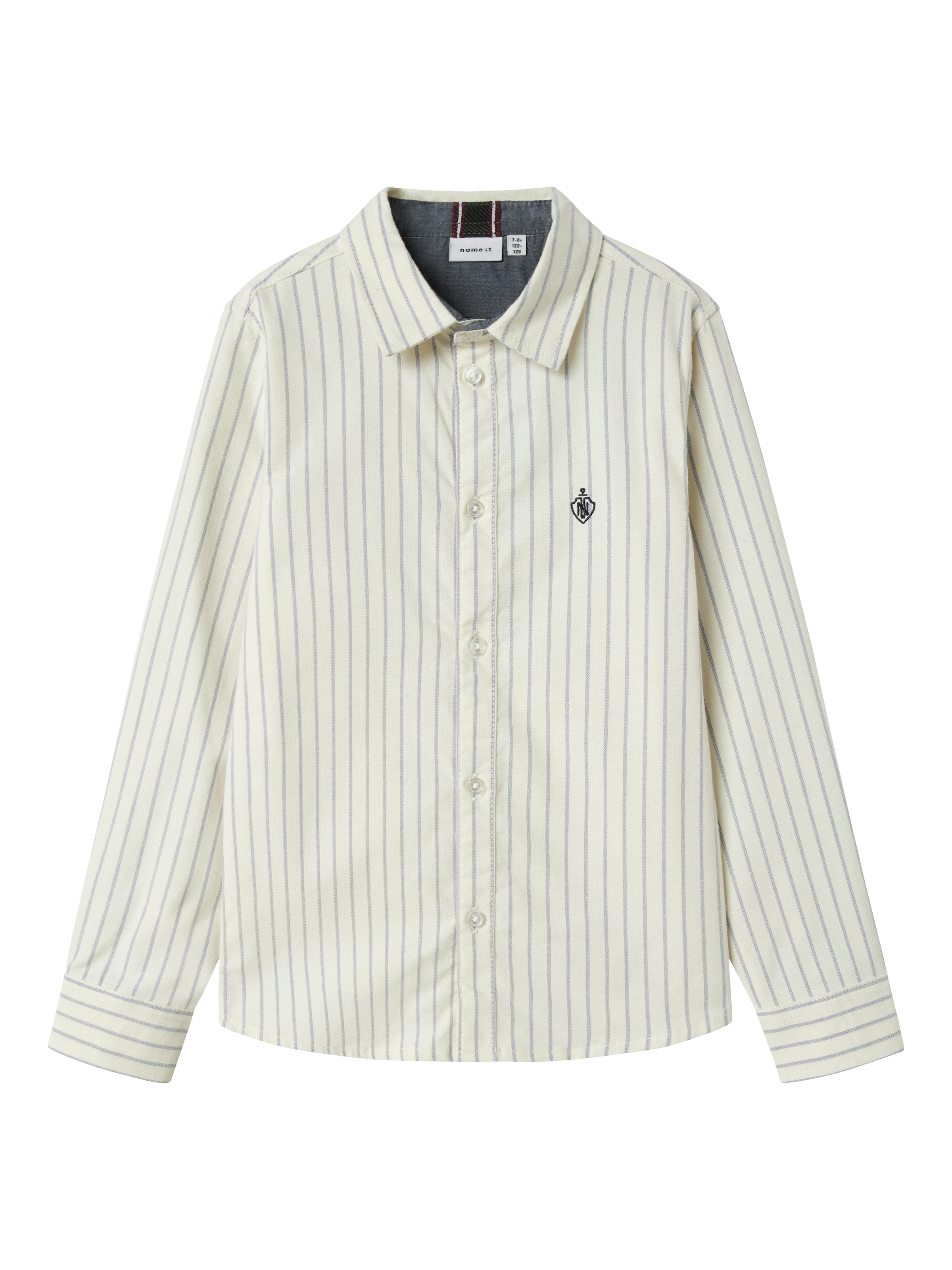 Name It Langarmhemd »NKMNEWSA für Jungen mit Knopfleiste und Baumwollkomfort«, unifarben, casual, regular fit, Baumwolle, Hemdkragen