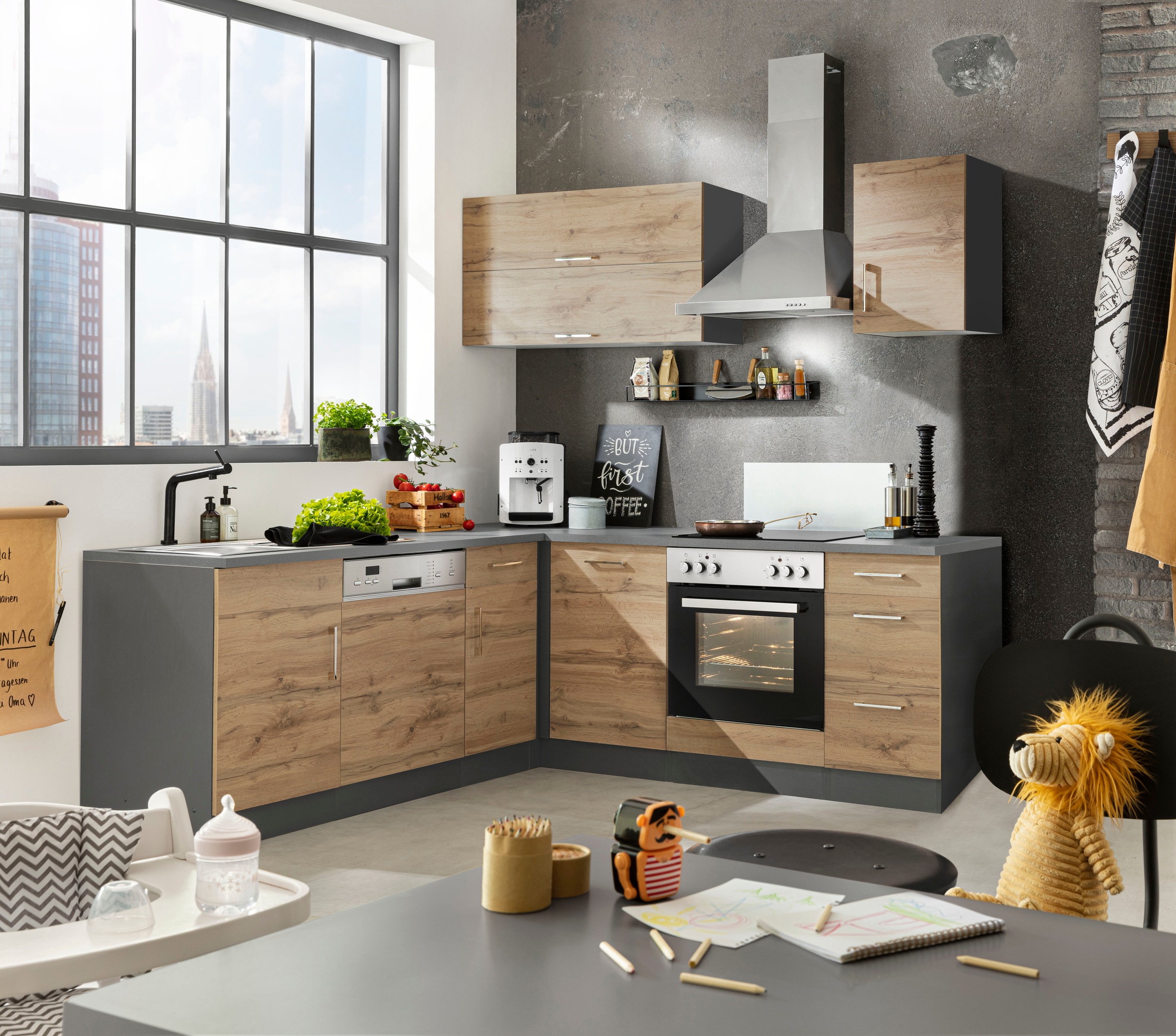 KOCHSTATION Winkelküche »KS-Colmar« ohne E-Geräte, Stellbreite 210/210 cm