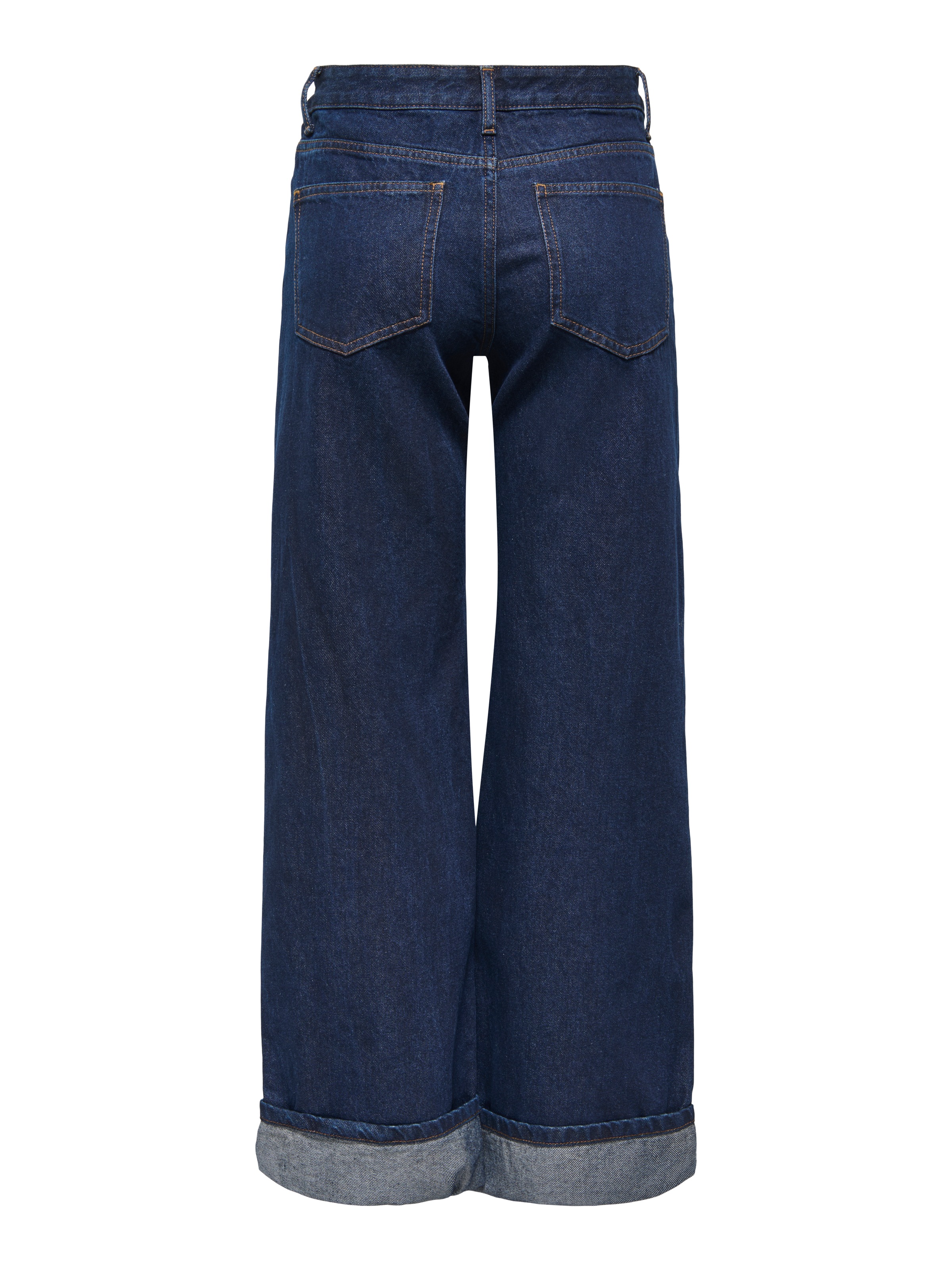 ONLY Weite Jeans »ONLELLA MW WIDE FOLDUP DNM TAI988« Baumwolle, regular waist, wide fit