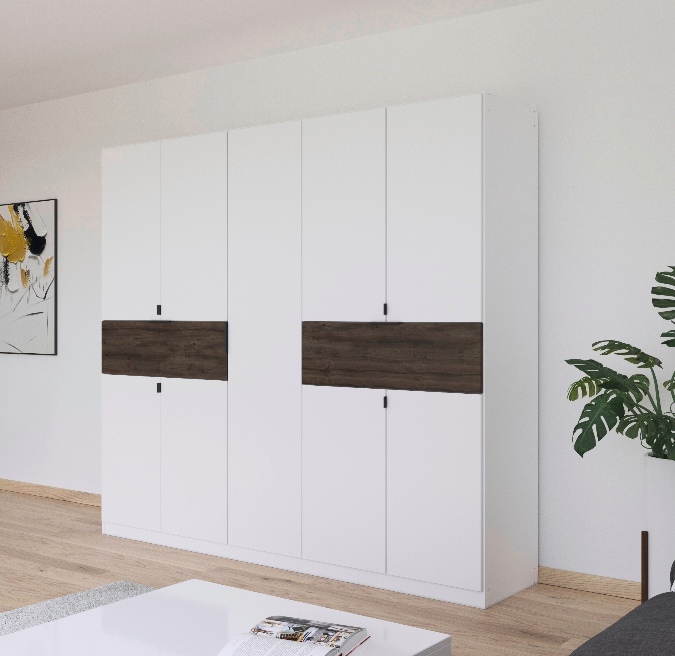 rauch Drehtürenschrank »Kleiderschrank Schrank Garderobe Wäscheschrank TICAO«, (Schubladen in der Höhe variabel positionierbar), mit 2 geräumigen Schubladen, viel Stauraum MADE IN GERMANY