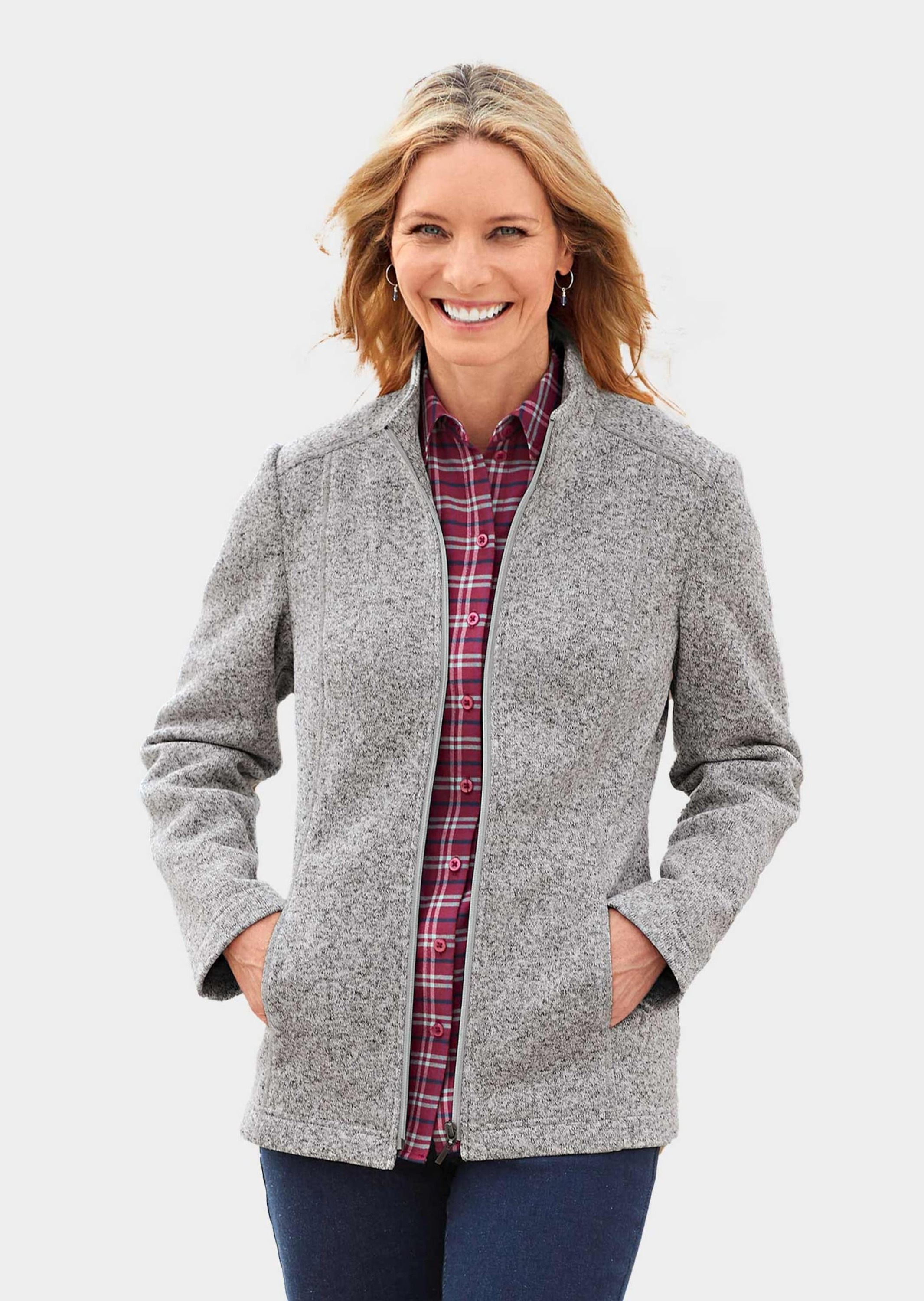 GOLDNER Fleecejacke »Kuschelweiche Strickfleece-Jacke« Kuschelweiche Innenseite