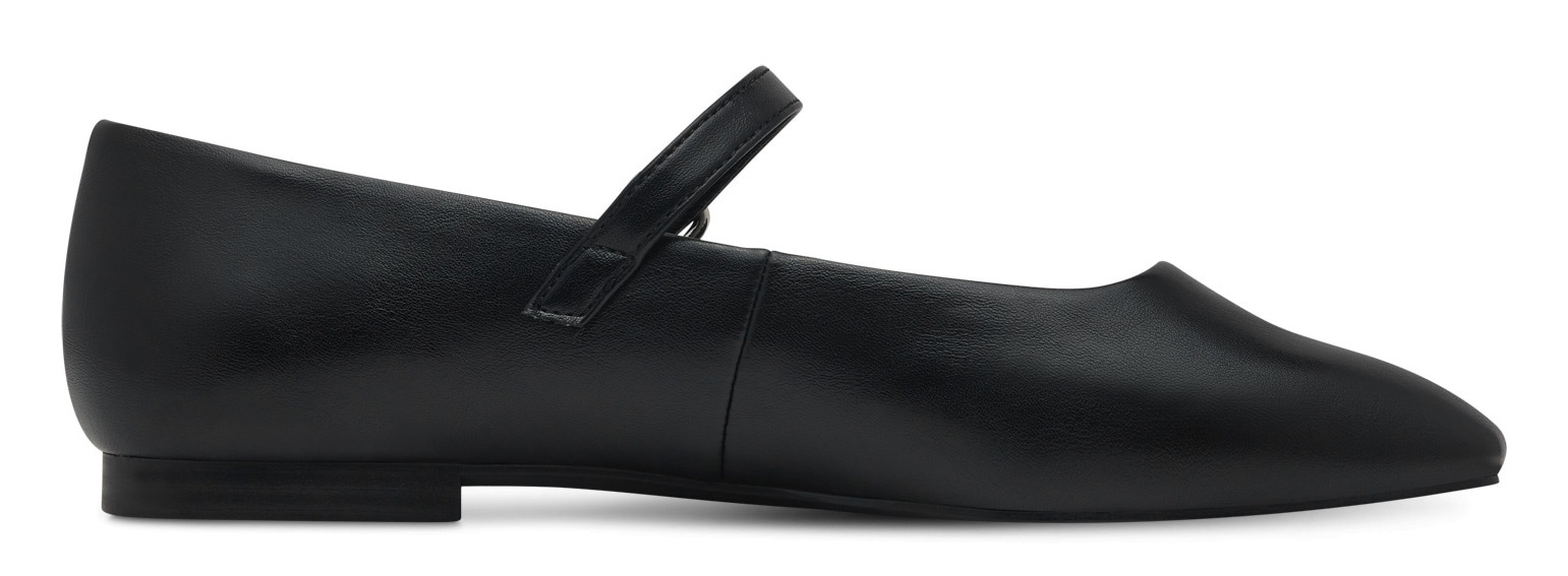 Tamaris Riemchenballerina, Blockabsatz, Businessschuh, Flats in veganer Verarbeitung