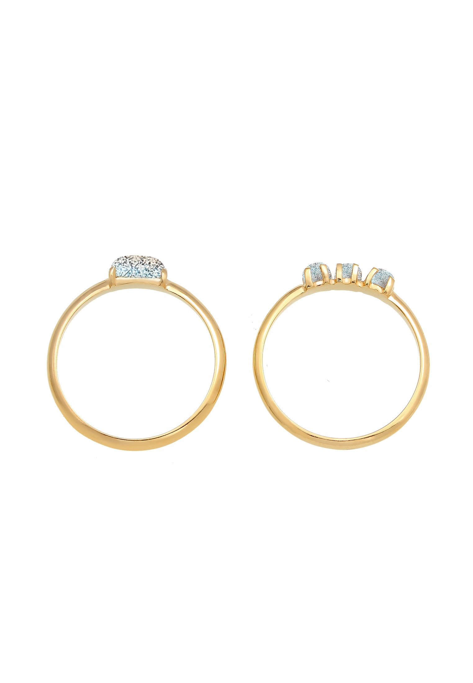 Elli Ring-Set »Ring Set Vintage Cabochon Labradorit Silber vergoldet«