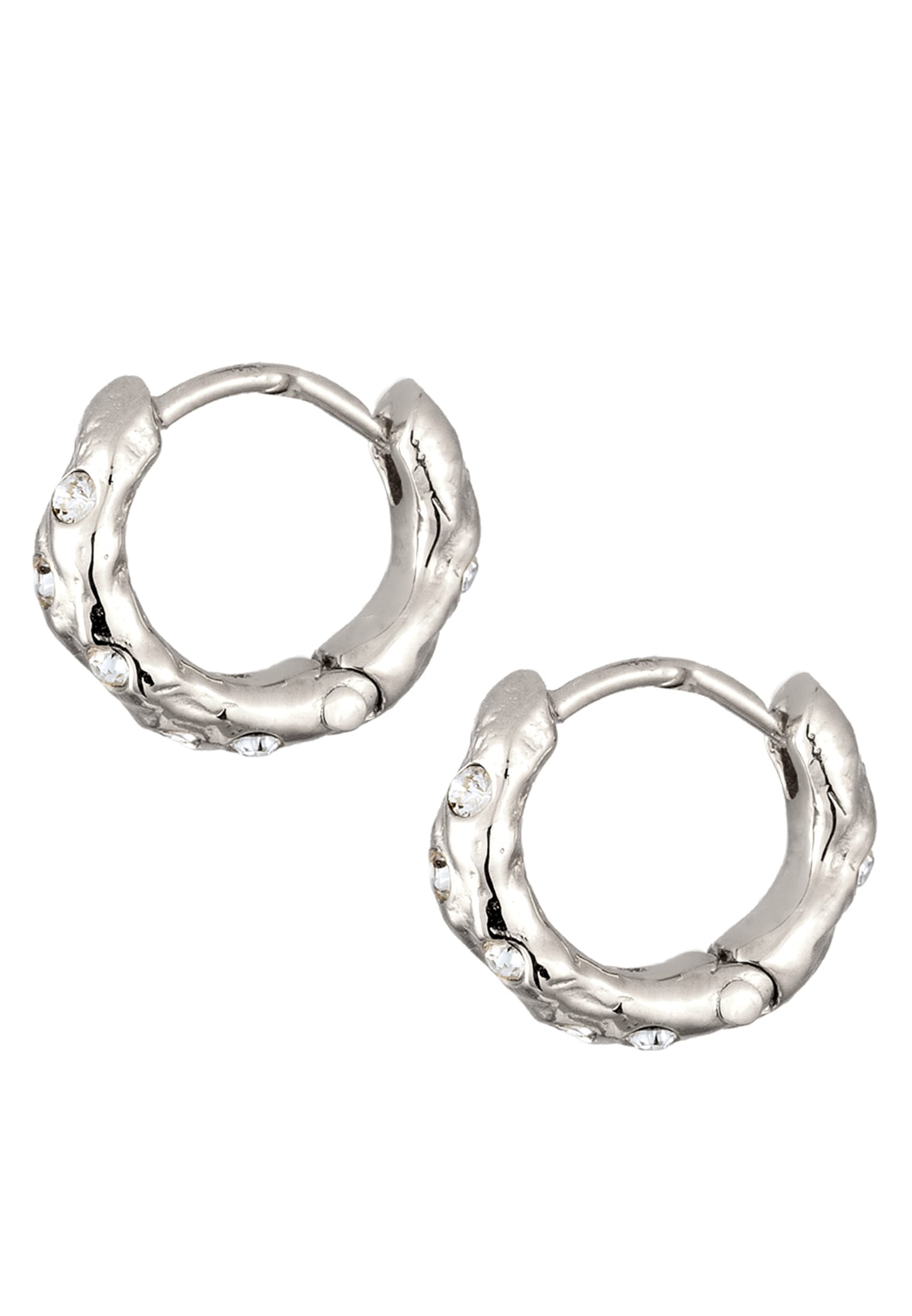 Elli Paar Creolen »Ohrringe Creolen Weiß 925 Sterling Silber, mit Kristallen von Swarovski(R)«