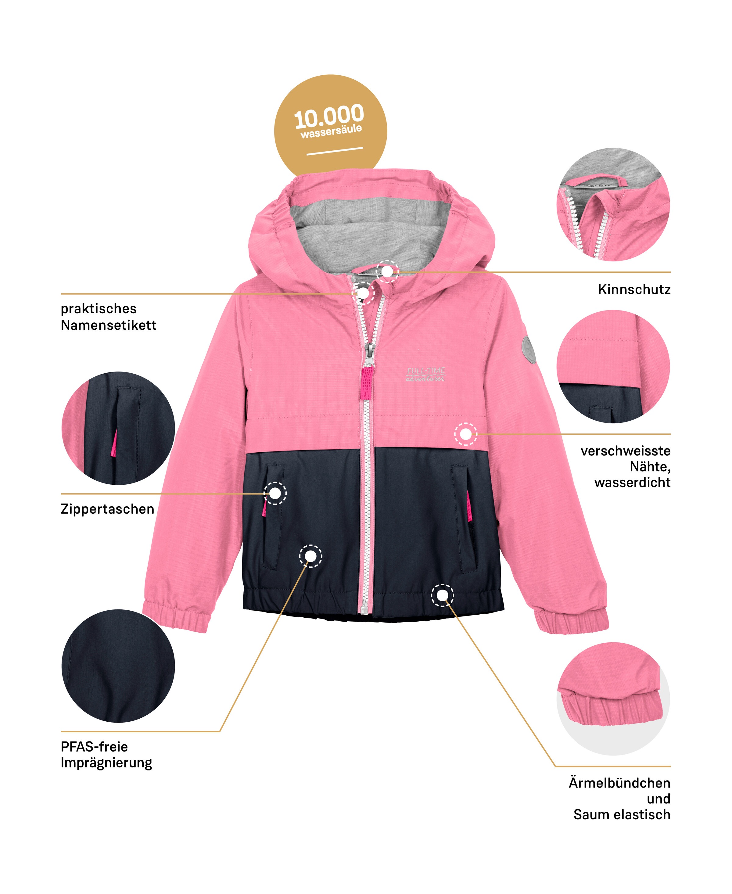 first instinct by killtec Funktionsjacke »FIOS 7 MNS JCKT«, Wasserdichte Kinderjacke mit Colourblock-Design