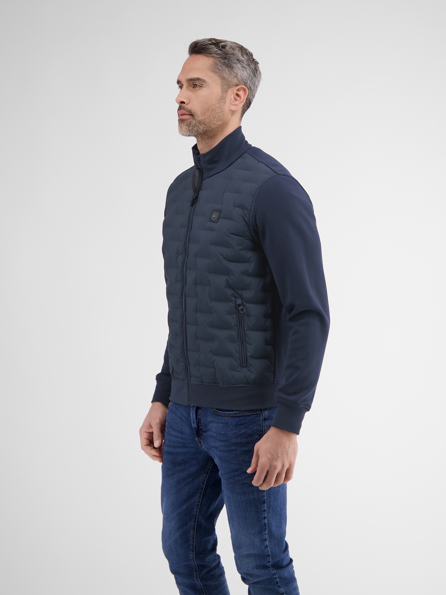 LERROS Sweatjacke »LERROS Herren Sweatjacke mit gesteppter Front«