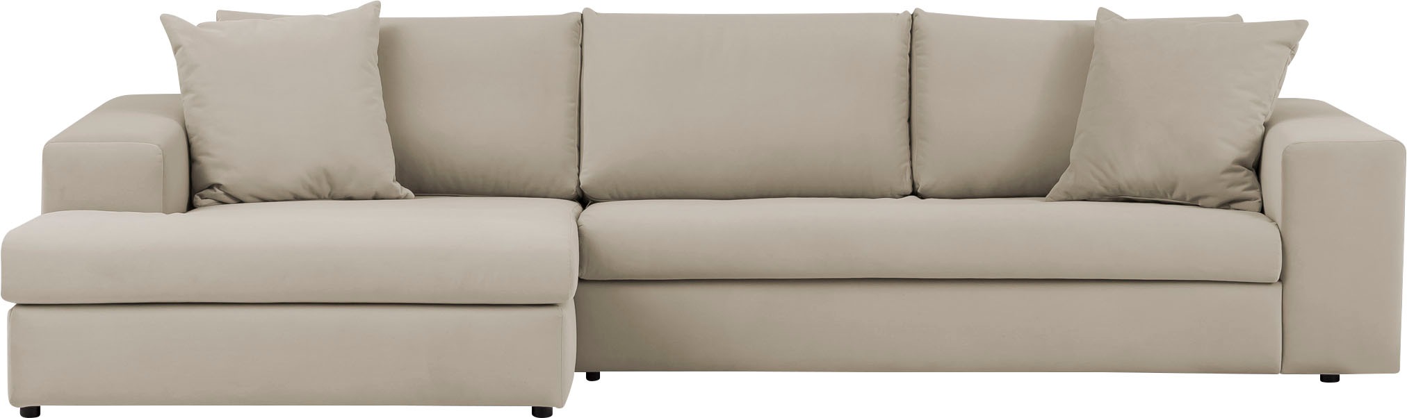 andas Ecksofa »SLEETLAND XXL in Samtvelours oder Vintage-Leder-Optik, L-Form,«, besonders groß und bequem
