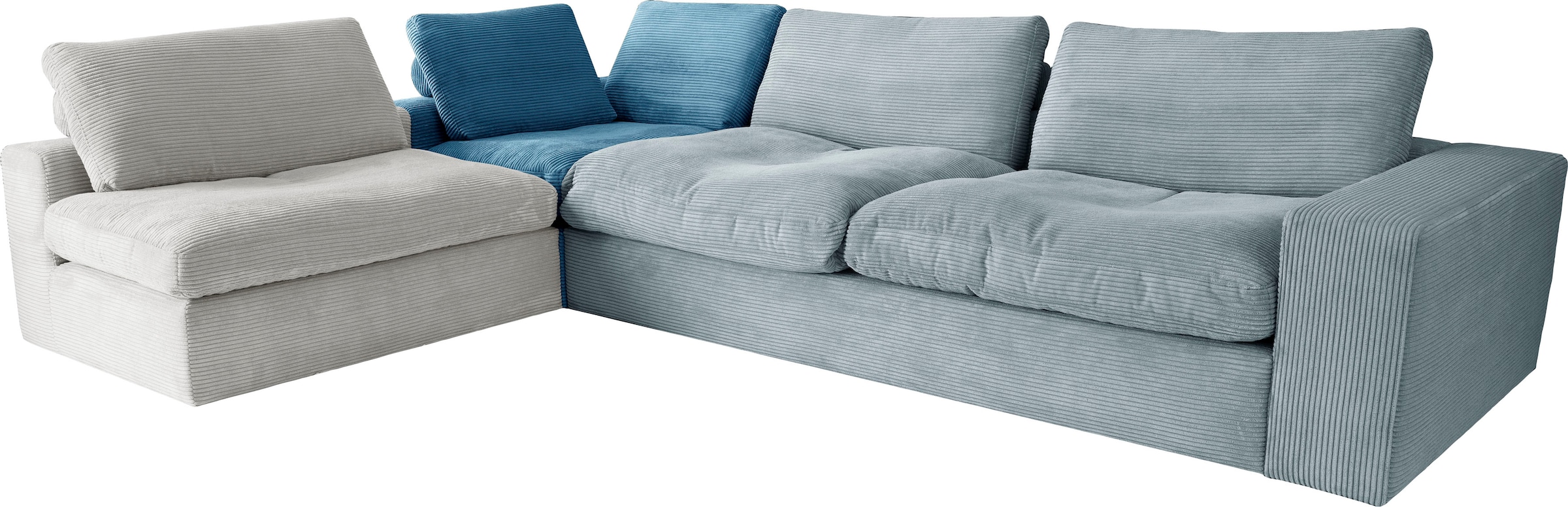 alina Ecksofa »Sandy« mit losen Sitz und Rückenkissen, in modernem Cordstoff