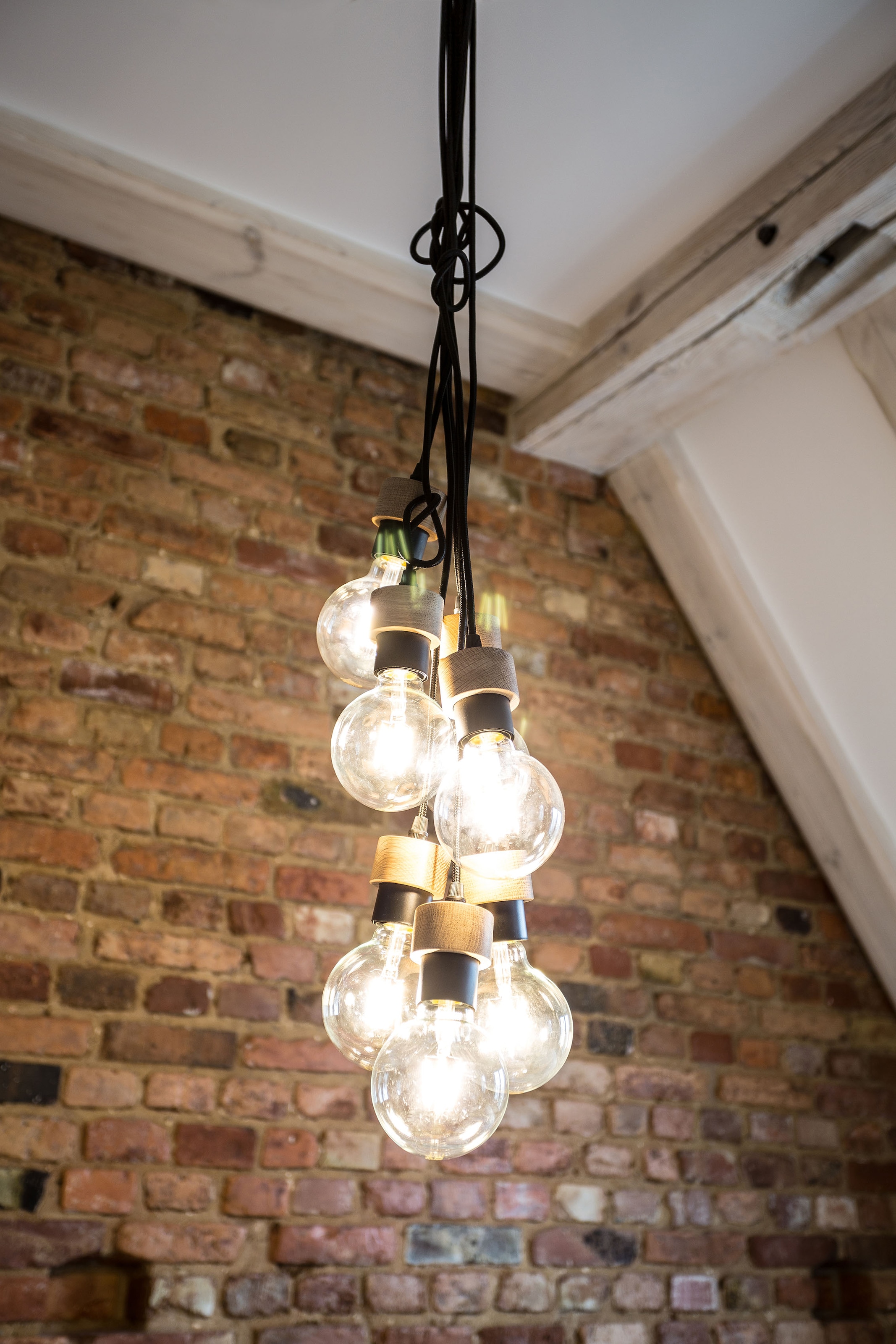 BRITOP LIGHTING Pendelleuchte »CLARTE«, 7 flammig, Leuchtmittel E27 | Leuchtmittel wechselbar-ohne Leuchtmittel, Naturprodukt aus Eichenholz