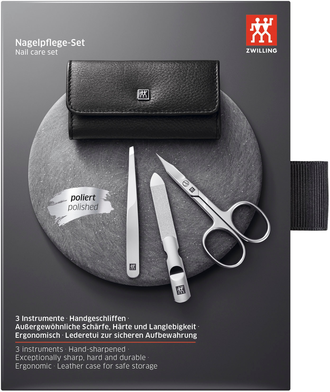 Zwilling Maniküre-Etui »aus Rindleder«, (3 tlg.)