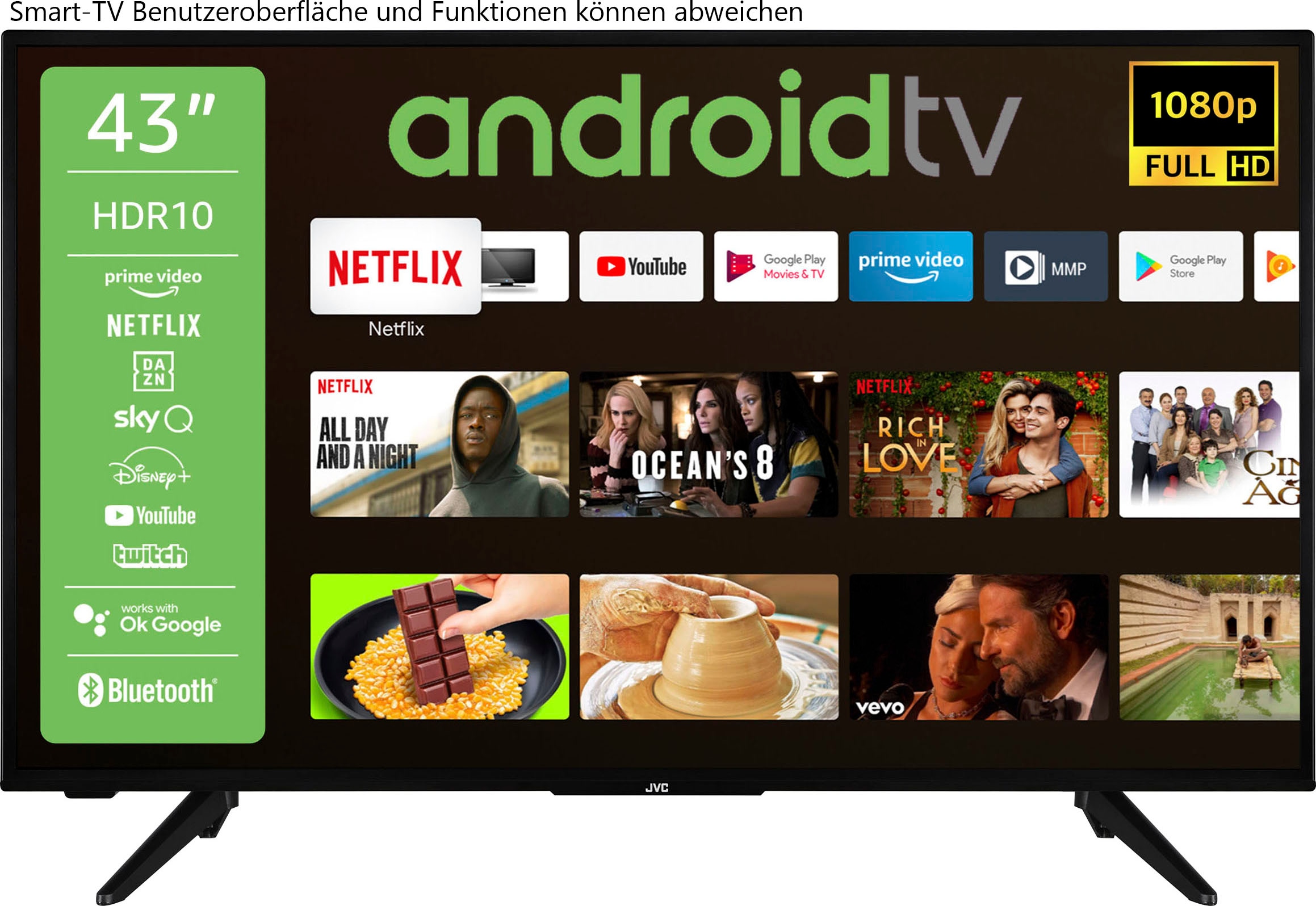 Full Zoll, jetzt OTTO Android LED-Fernseher HD, JVC »LT-43VAF3055«, TV bei cm/43 108