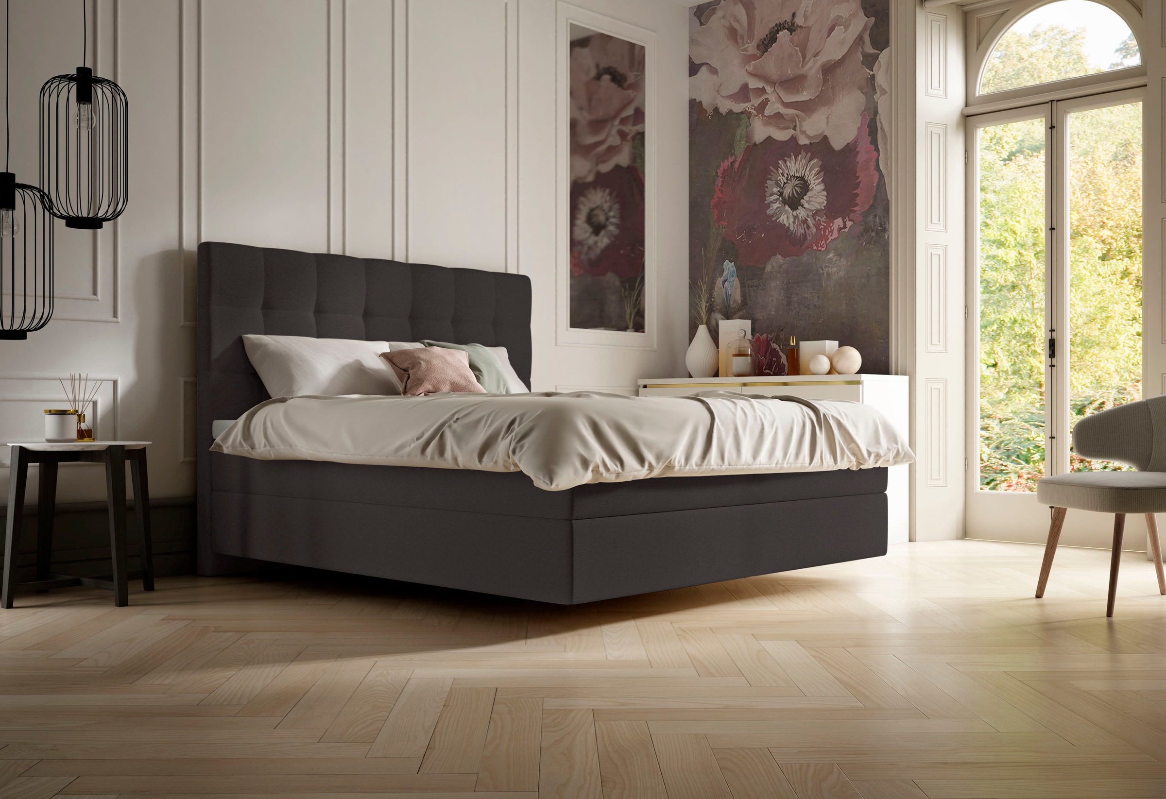 Schlaraffia Boxspringbett »Aida«, mit GELTEX® Topper und 7-Zonen-Tonnentaschen-Federkernmatratze, Härtegrad H2, H3, H4, Fuß in Schwebeoptik