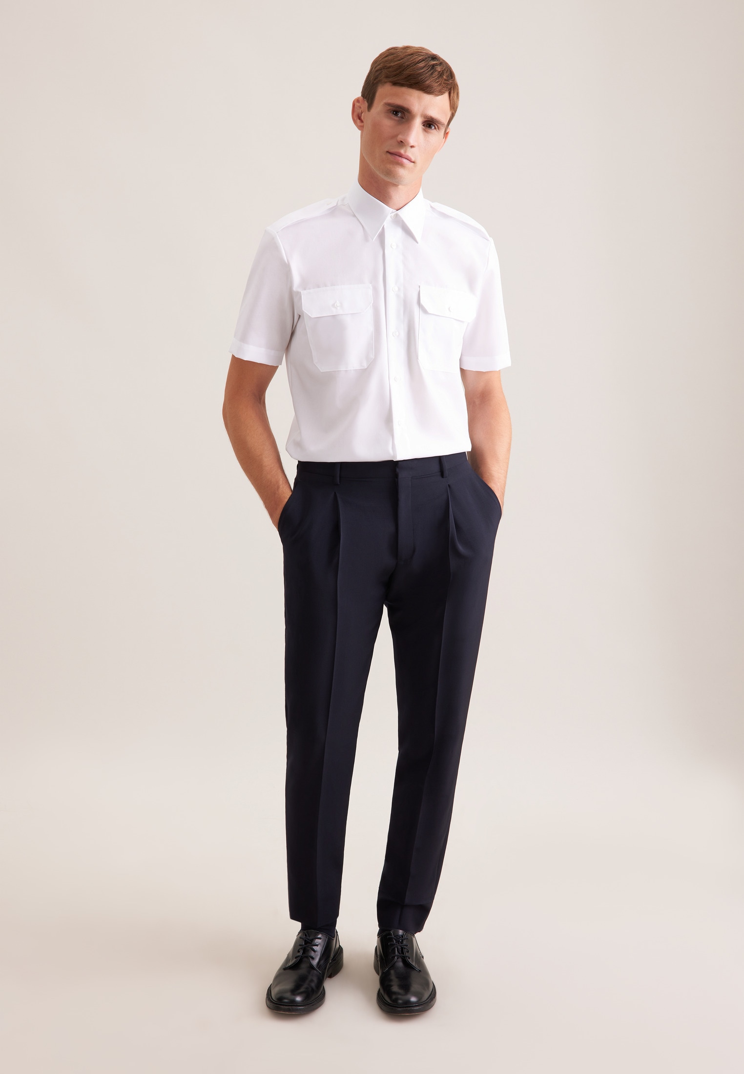 seidensticker Pilotenhemd »Pilotenhemd« Regular 1/2 Kentkragen Uni