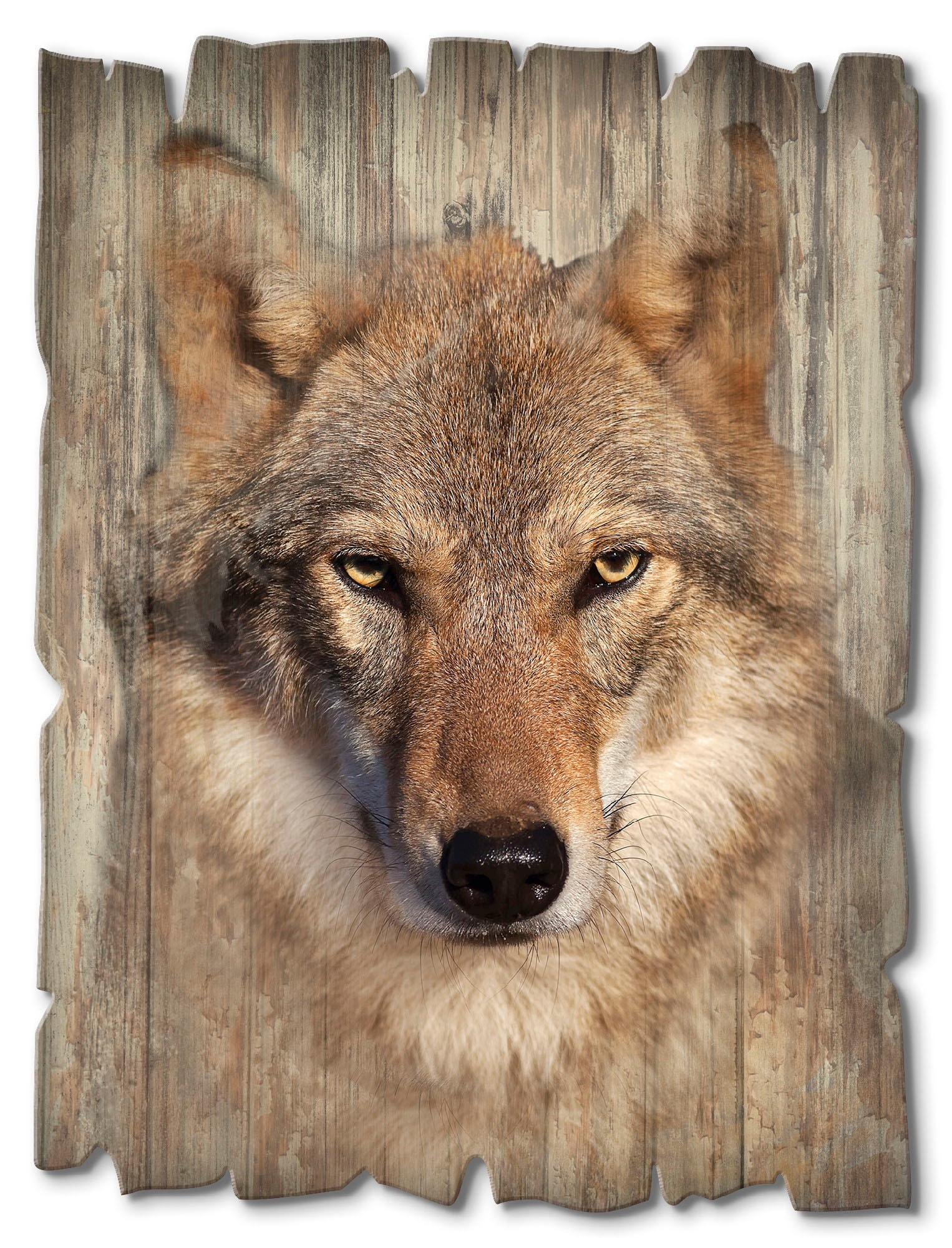 Holzbild »Wolf«, Wildtiere, (1 St.)