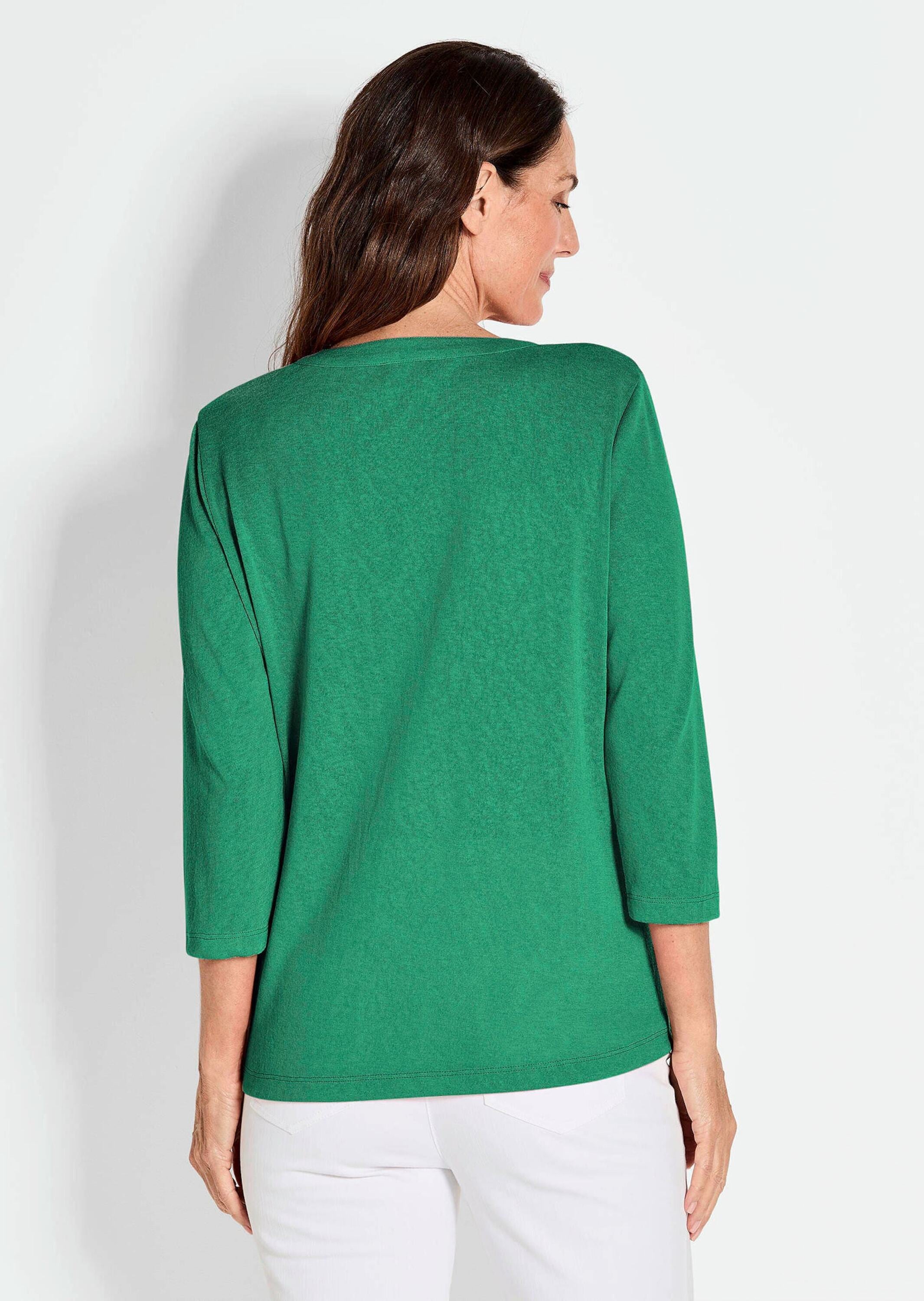 GOLDNER Kurzarmshirt »Kurzgröße Modisches 3/4-Arm-Oberteil«