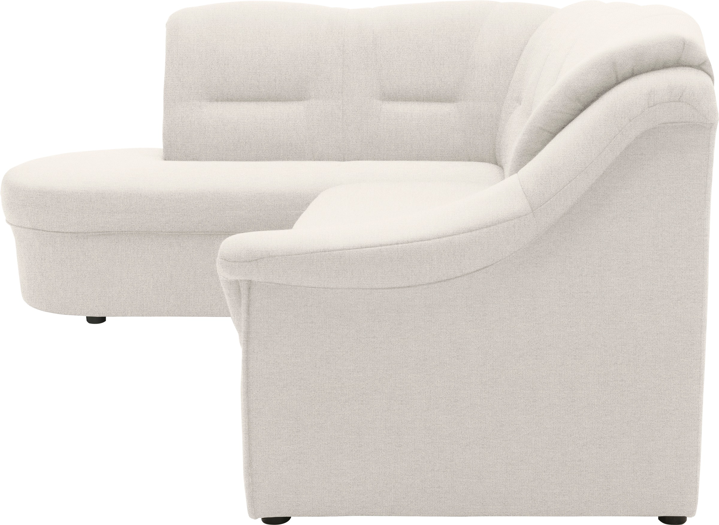 DOMO collection Ecksofa »Faenza für kleine Räume, Stellmaße 232,176cm, komfortabel, L-Form«, mit Ottomane, zeitlos, elegante Armlehnen, wahlweise mit Bettfunktion