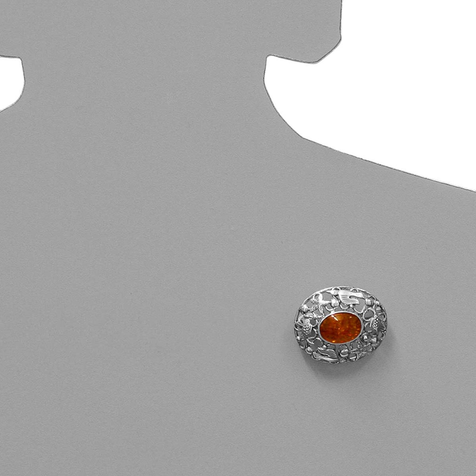 OSTSEE-SCHMUCK Brosche »- Fischland 36x30 mm - Silber 925/000 - Bernstein«