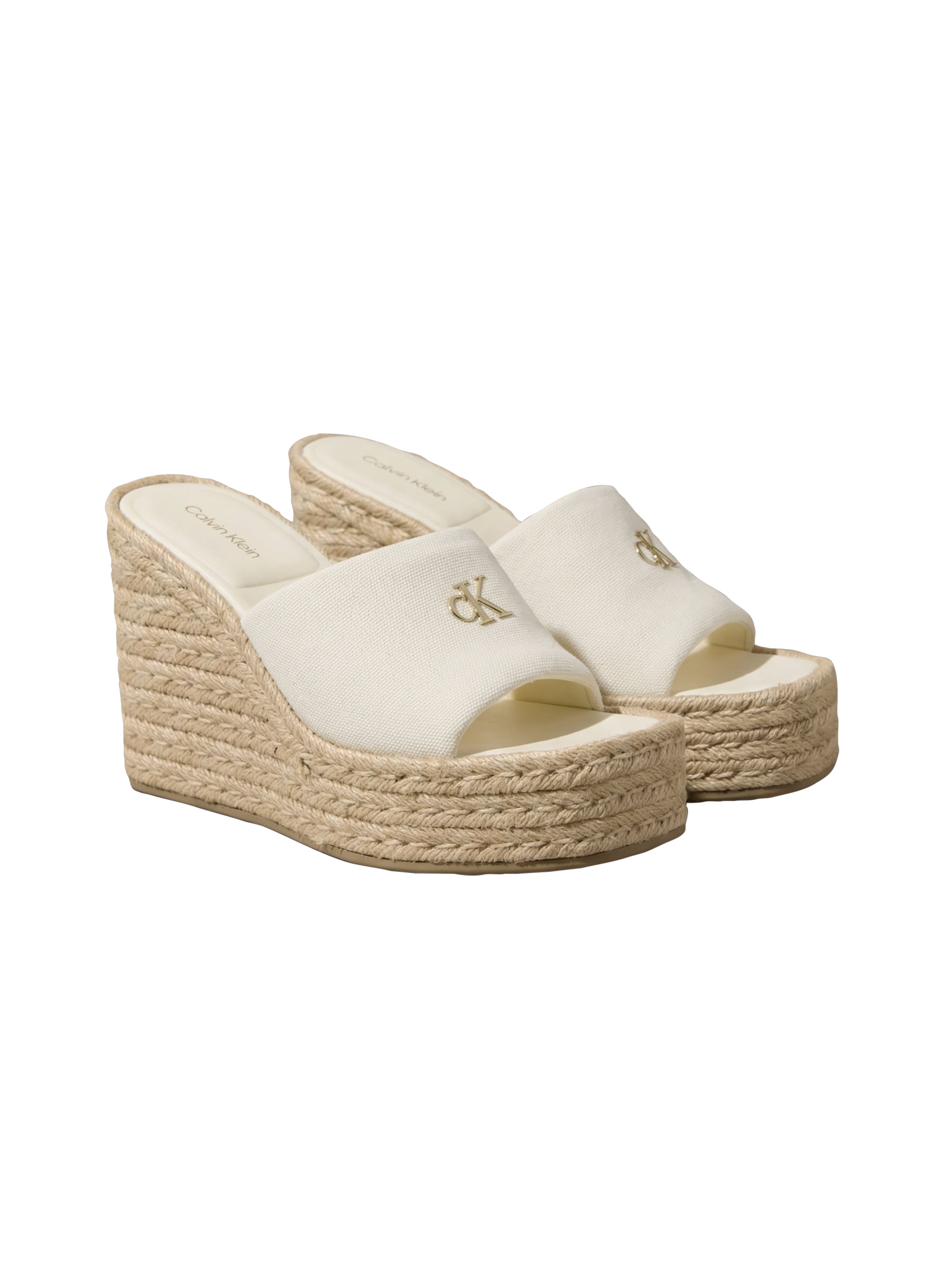 Calvin Klein Keilpantolette »WEDGE ESPAD 70 CANVAS MG«  Sommerschuh, Urlaubsschuh mit Plateau und Jutebesatz