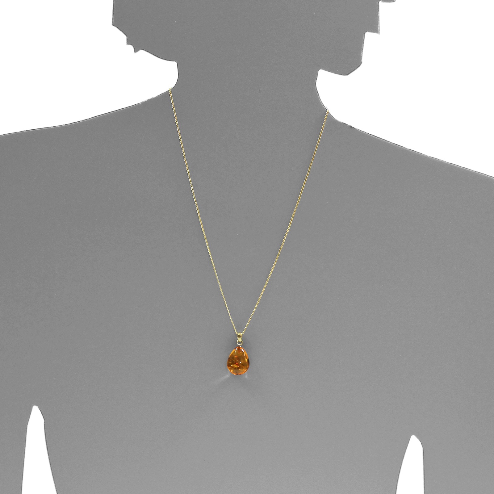 OSTSEE-SCHMUCK Kettenanhänger »- Klassisch 19 mm - Gold 333/000 - Bernstein -,«