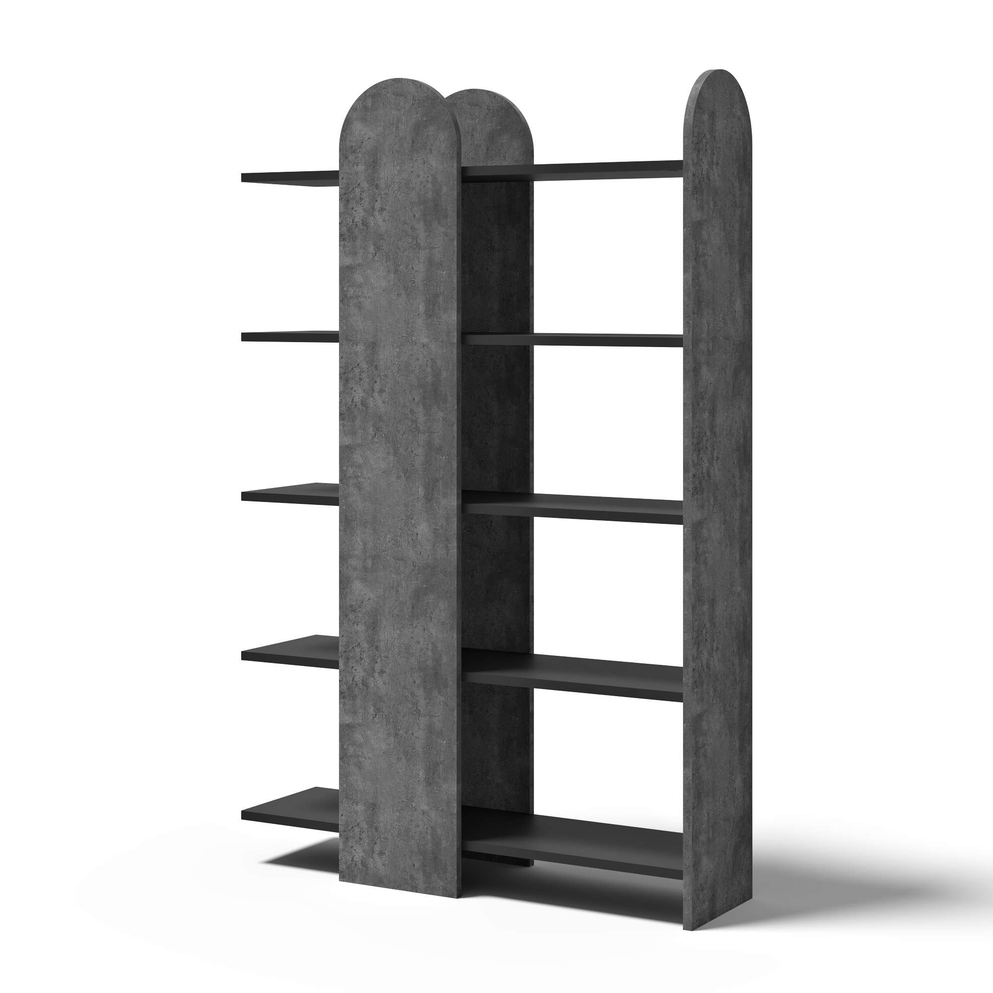 TemaHome Bücherregal »Venice, Offenes elegantes Designregal, 5 Ablagen, Höhe 175 cm«, mit abgerundete Aussenseiten, mit verstecktem Stauraum