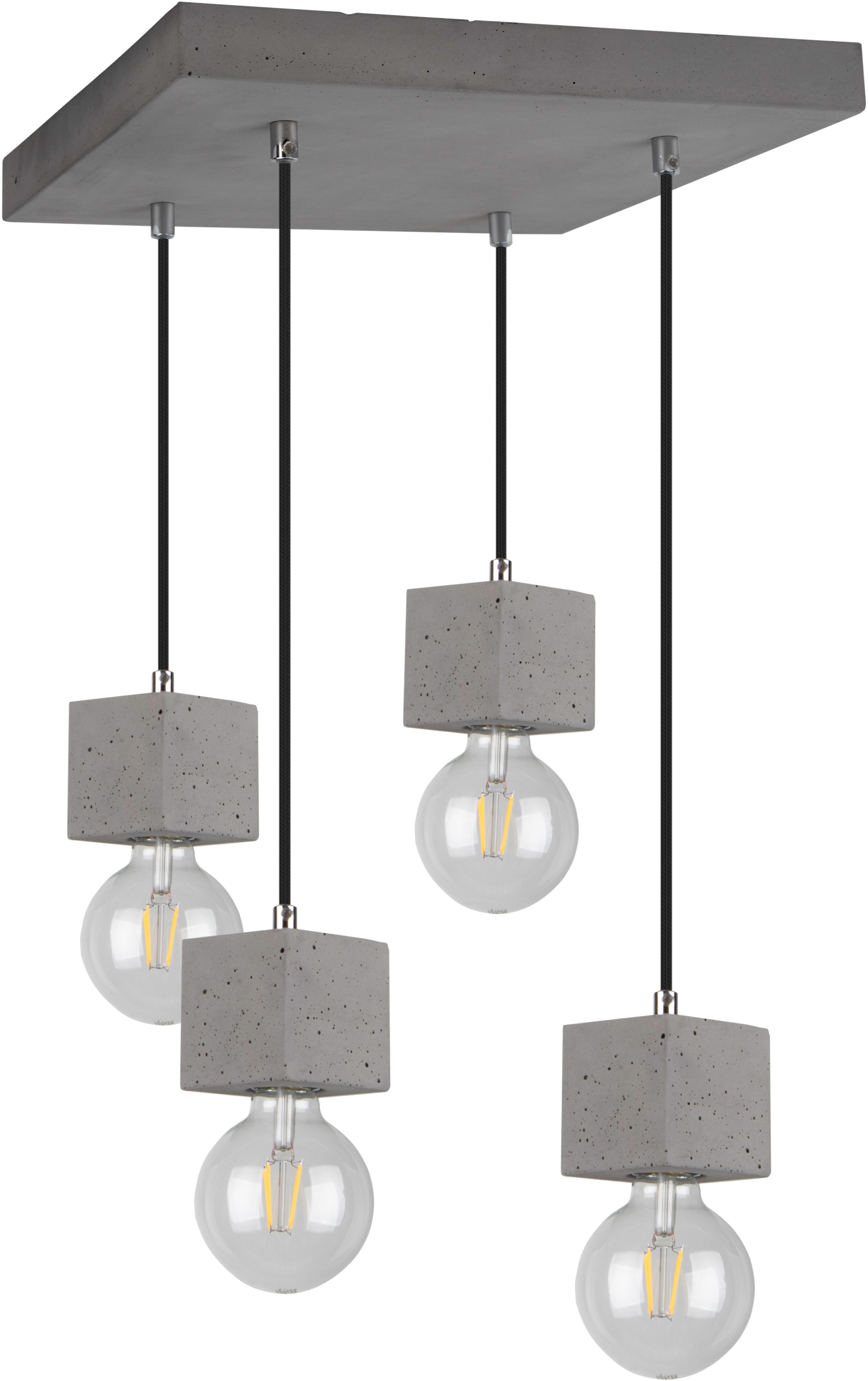 im Echtes flammig-flammig, Light Ideal SPOT Pendelleuchte für Online Beton, OTTO 4 SQUARE«, Shop »STRONG Hängeleuchte, Vintage-Leuchtmittel