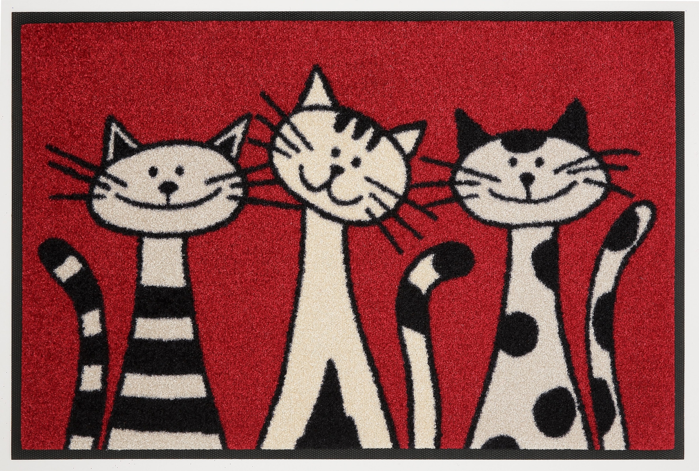 Fußmatte »Three Cats«, rechteckig, Schmutzfangmatte, Motiv Katzen, rutschhemmend,...