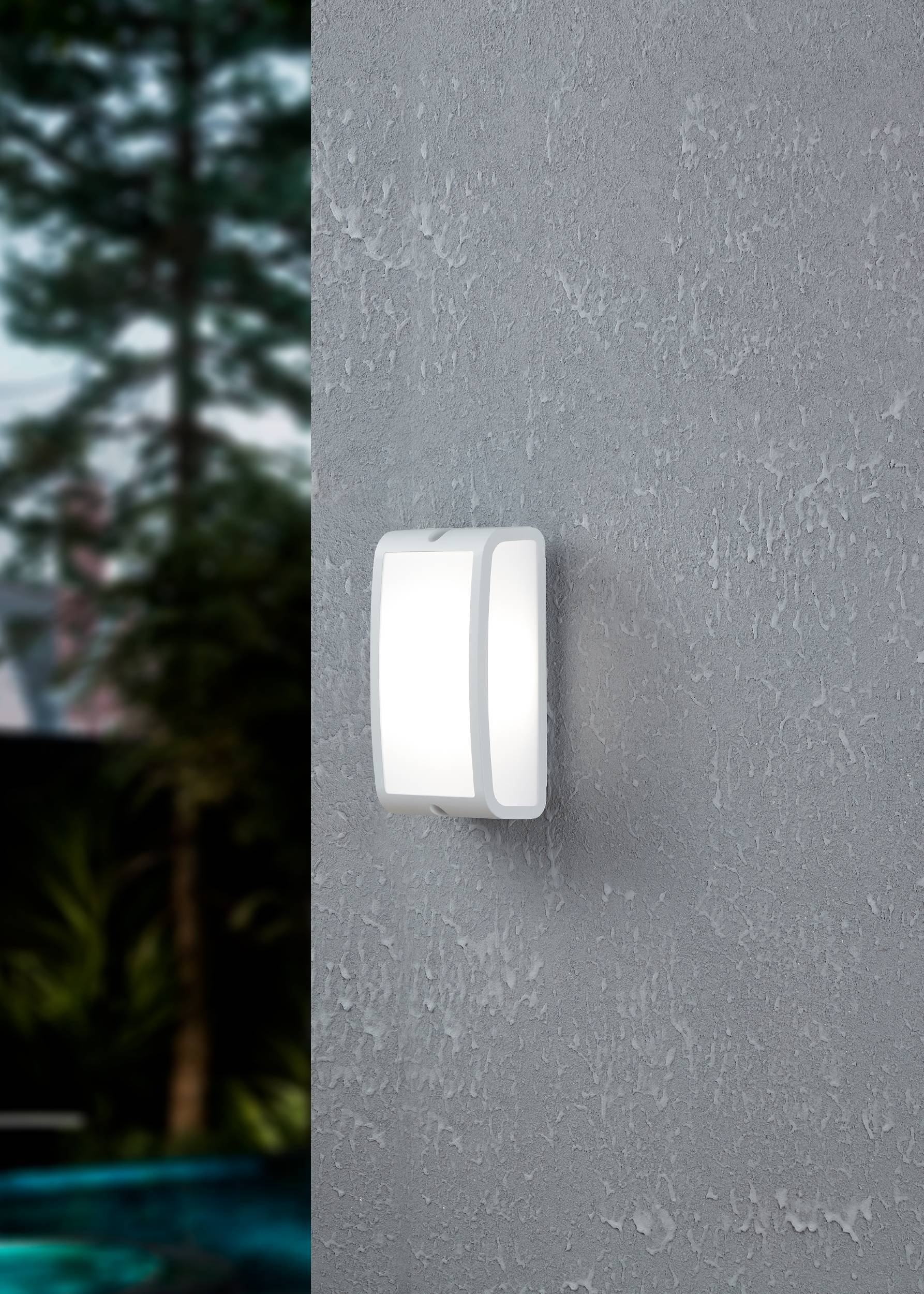 EGLO Wandleuchte »Camarda Wandlampe, rechteckige Außenleuchte, Außenwandleuchte, IP54« LED-Modul 1 Stk. Neutralweiß Wand-/Deckenleuchte - L22 x H11 x AL9 cm - weiß - 10,5W inkl.