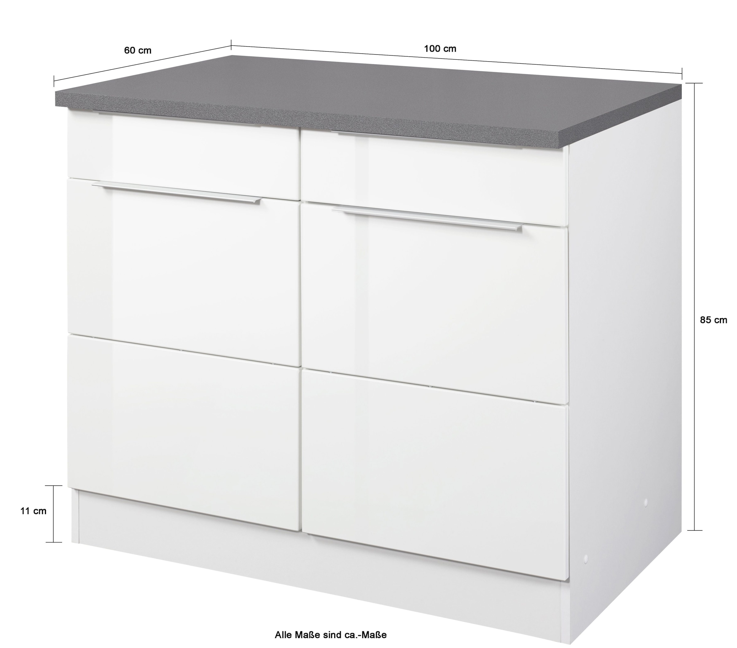 KOCHSTATION Unterschrank »KS-Brindisi« 100 cm breit, viel Stauraum