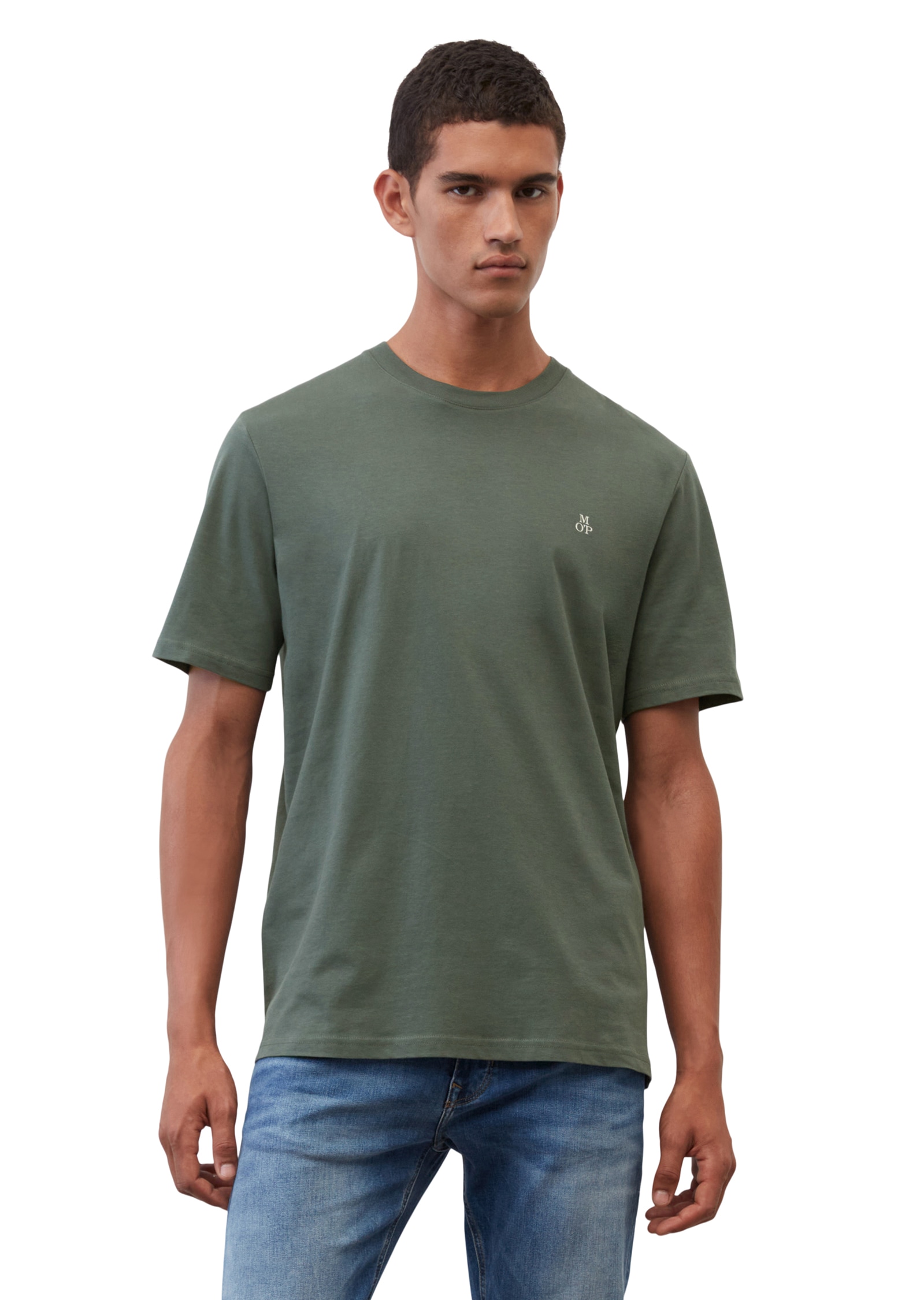 Marc O'Polo T-Shirt Logo-T-Shirt aus Bio-Baumwolle