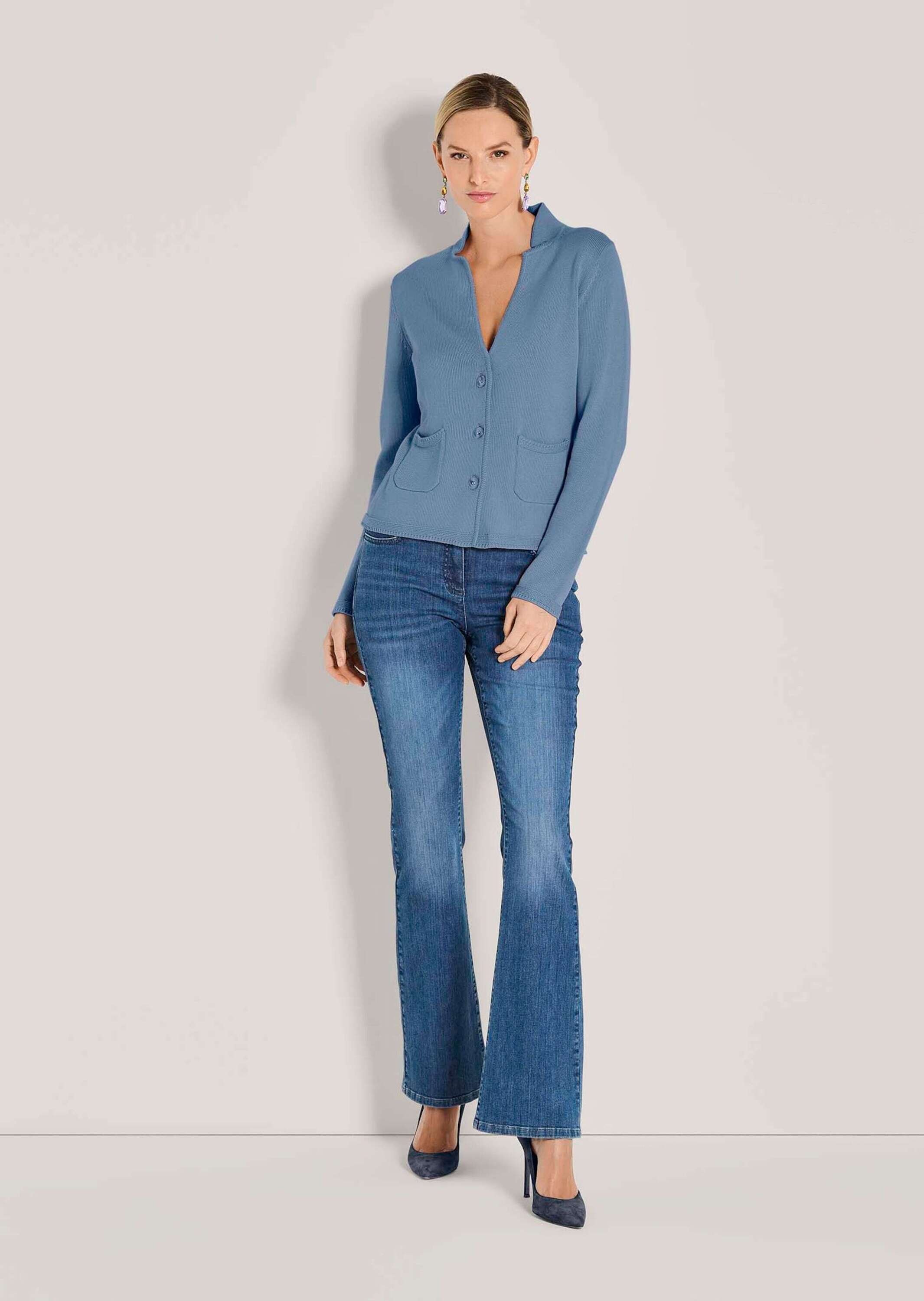 MADELEINE Strickjacke »Strickblazer Eleganter Blazer mit feinem Glattstrick« Hautsympathische Baumwolle