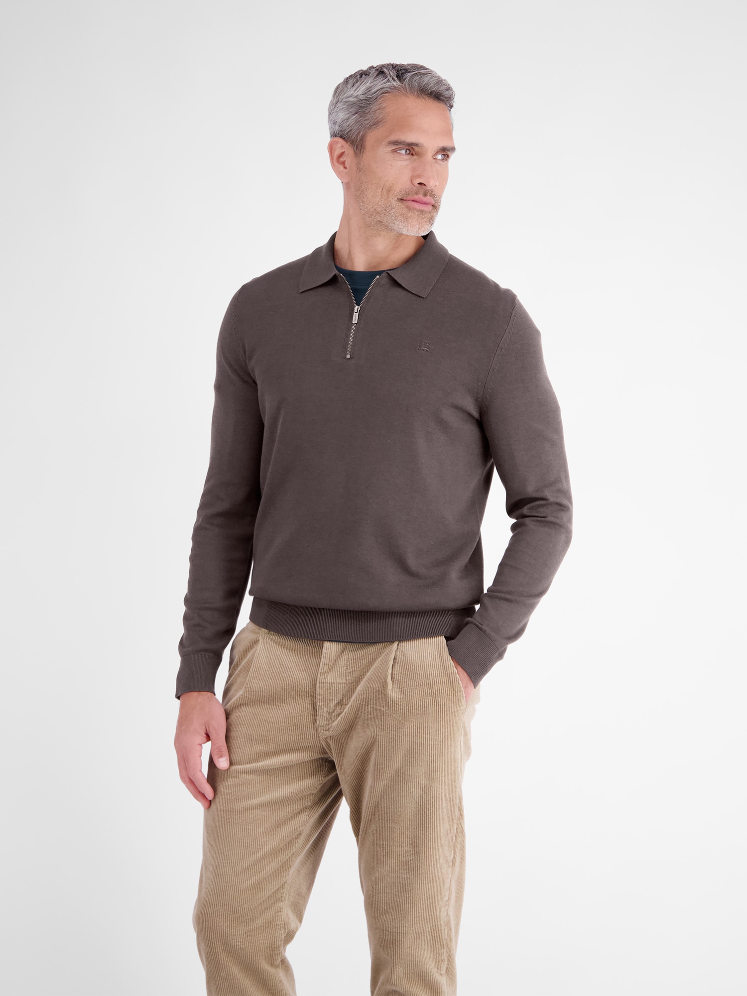 LERROS Langarm-Poloshirt »Flexibles Langarmpolo aus Baumwollmix mit Reißverschluss«