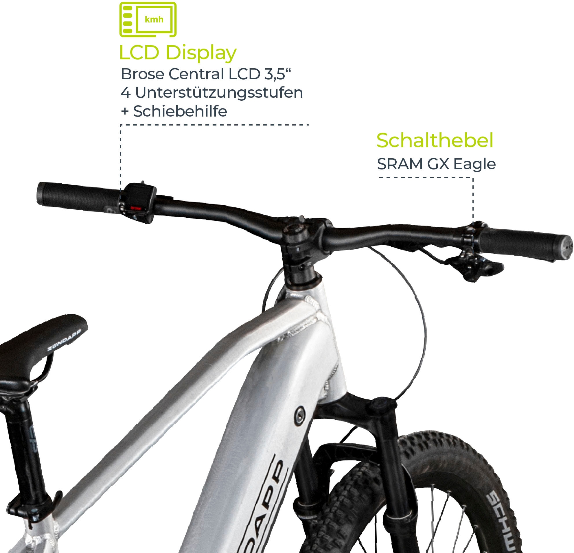 Zündapp E-Bike »HX522«, 12 Gang, SRAM, NX Eagle RD-NX-1.B1, Mittelmotor 250 W, Pedelec, Elektrofahrrad für Damen u. Herren, MTB, Mountainbike
