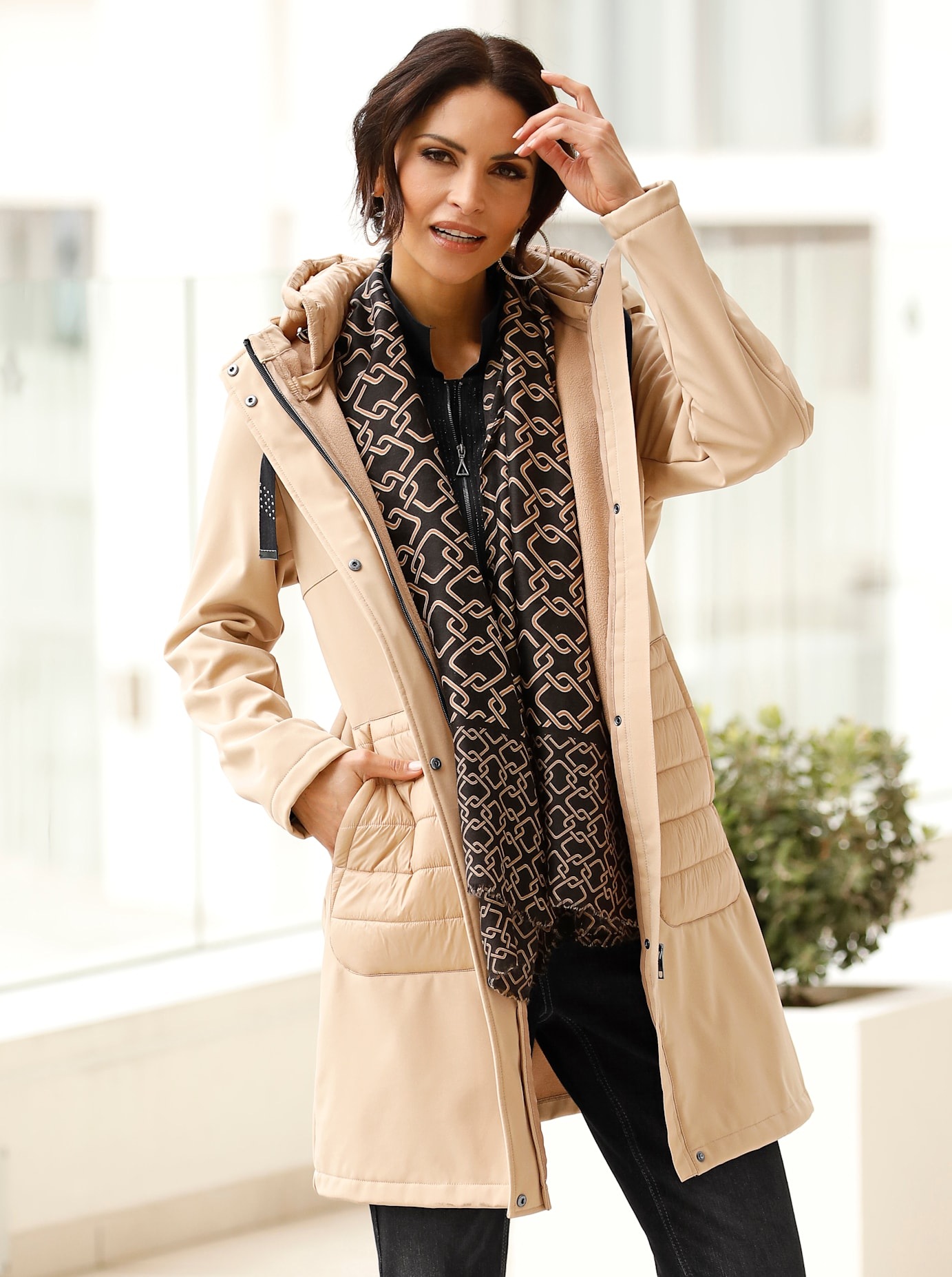 Inspirationen Damen Softshellmantel in braun, Größe 48