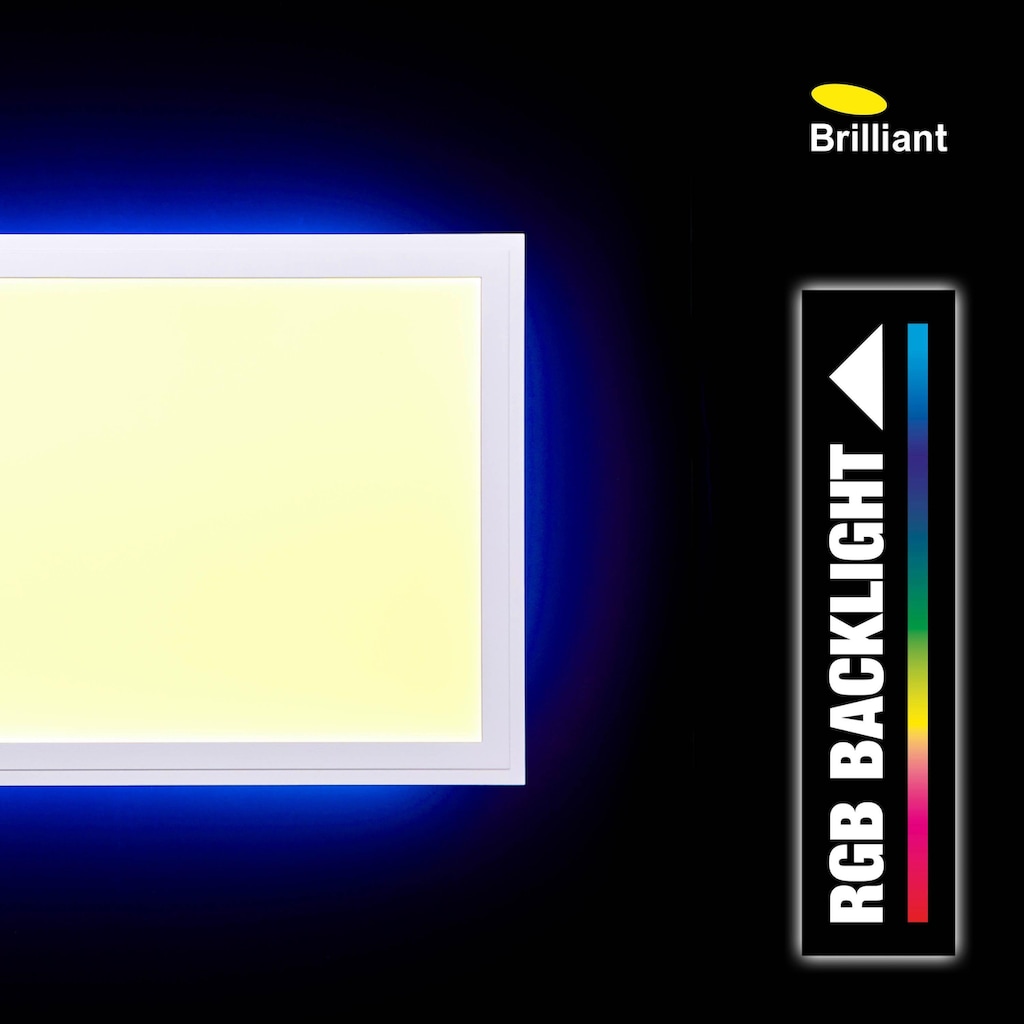 my home LED Panel »IAN«, LED-Board, Kaltweiß-Neutralweiß-Tageslichtweiß-Warmweiß, flache Deckenlampe 120 x 30 cm, dimmbar, CCT Farbtemperatursteuerung (2700K - 6500K), RGB Backlight, inkl. Fernbedienung, Nachtlichtfunktion
